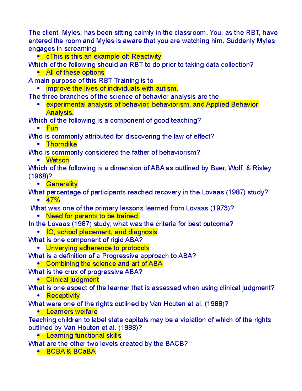 RBT Training Study Guide: Essential Concepts & Techniques - Studocu