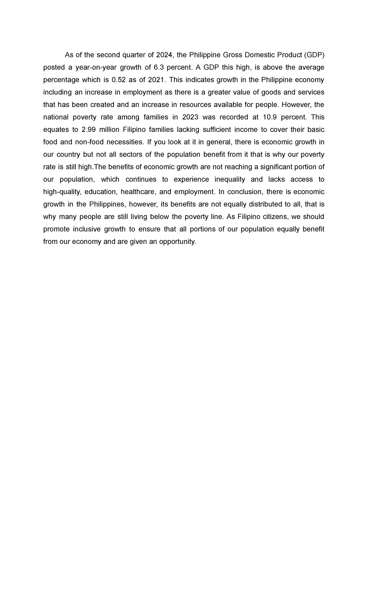GDP and Economic Growth in the Philippines: Q2 2024 Analysis - Studocu