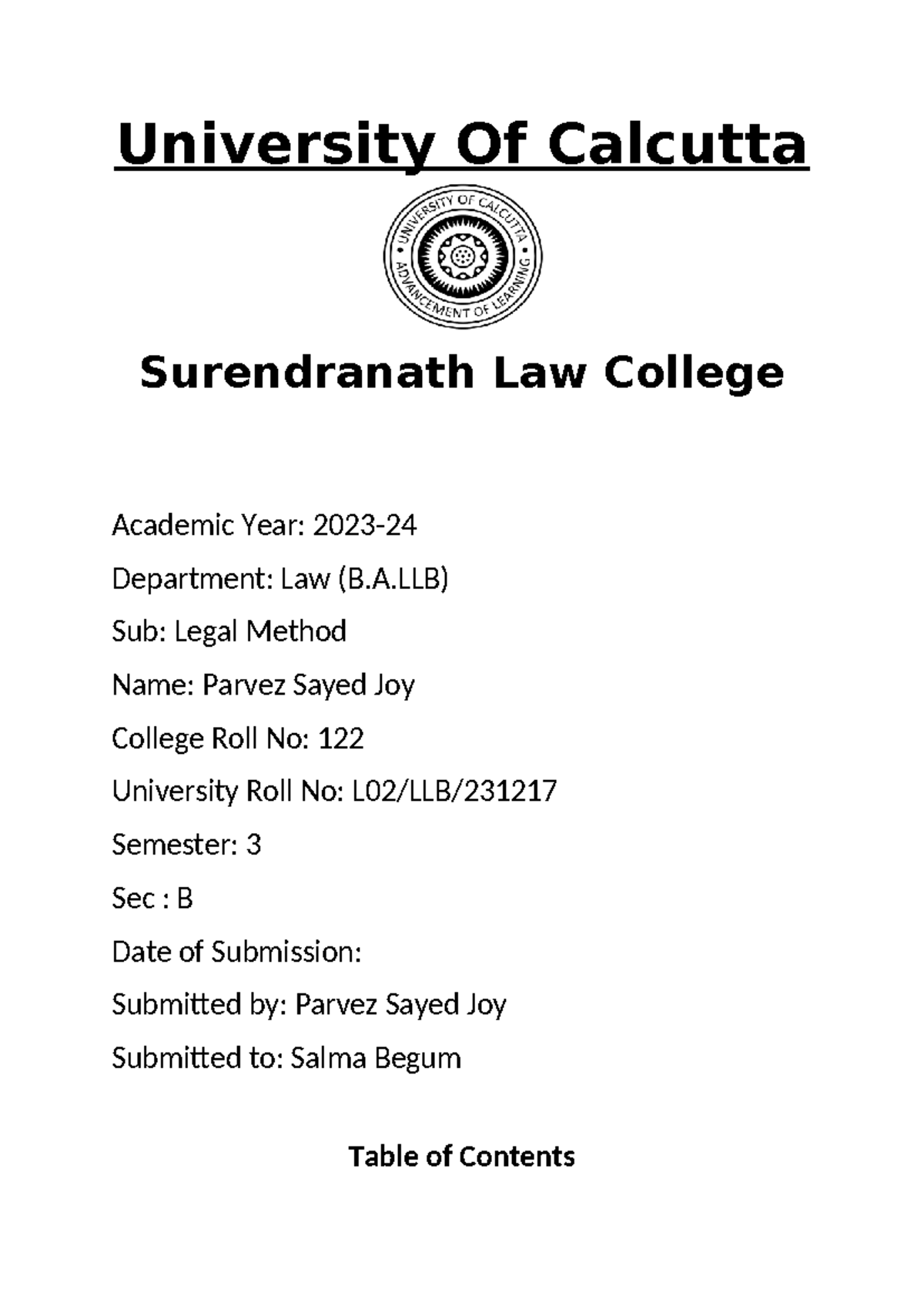 Legal Method (B.A.LLB) - 3rd Sem Assignment on Mischief Rule - Studocu