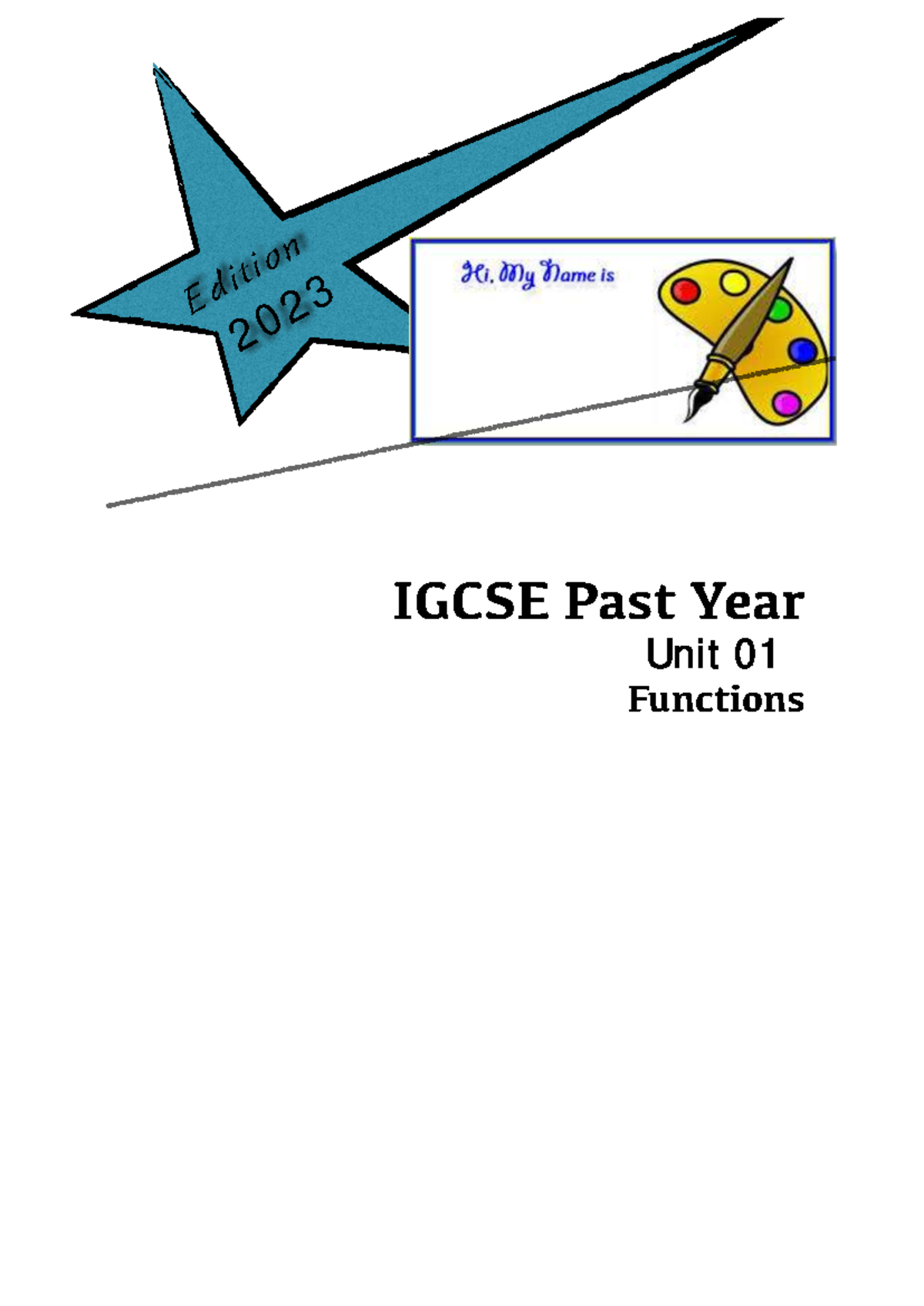 0606 IGCSE Past Paper on Functions - Additional Mathematics - Studocu