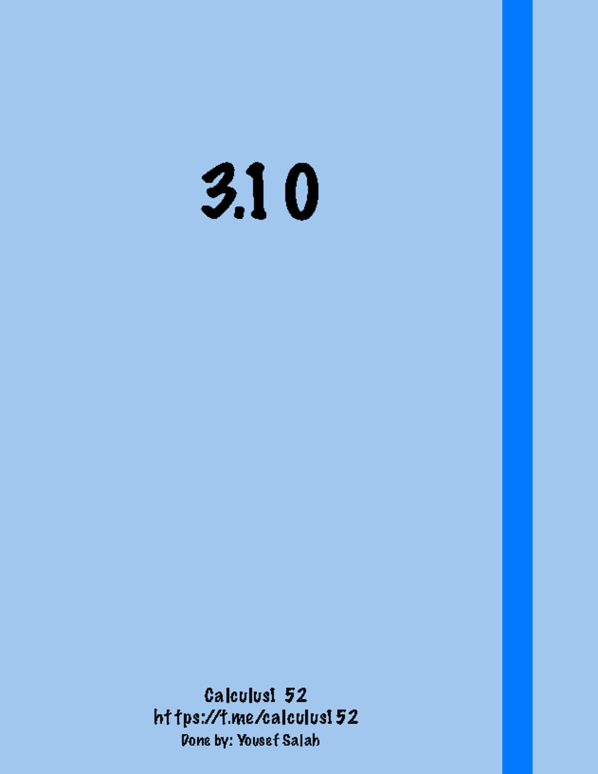 3.10 Calculus 1 Final Exam Solutions by Yousef Salah - Studocu