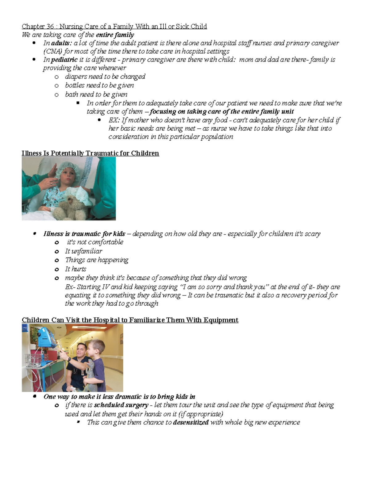 PEDS Ch 36 - Lecture Notes on Nursing Care for Sick Children - Studocu