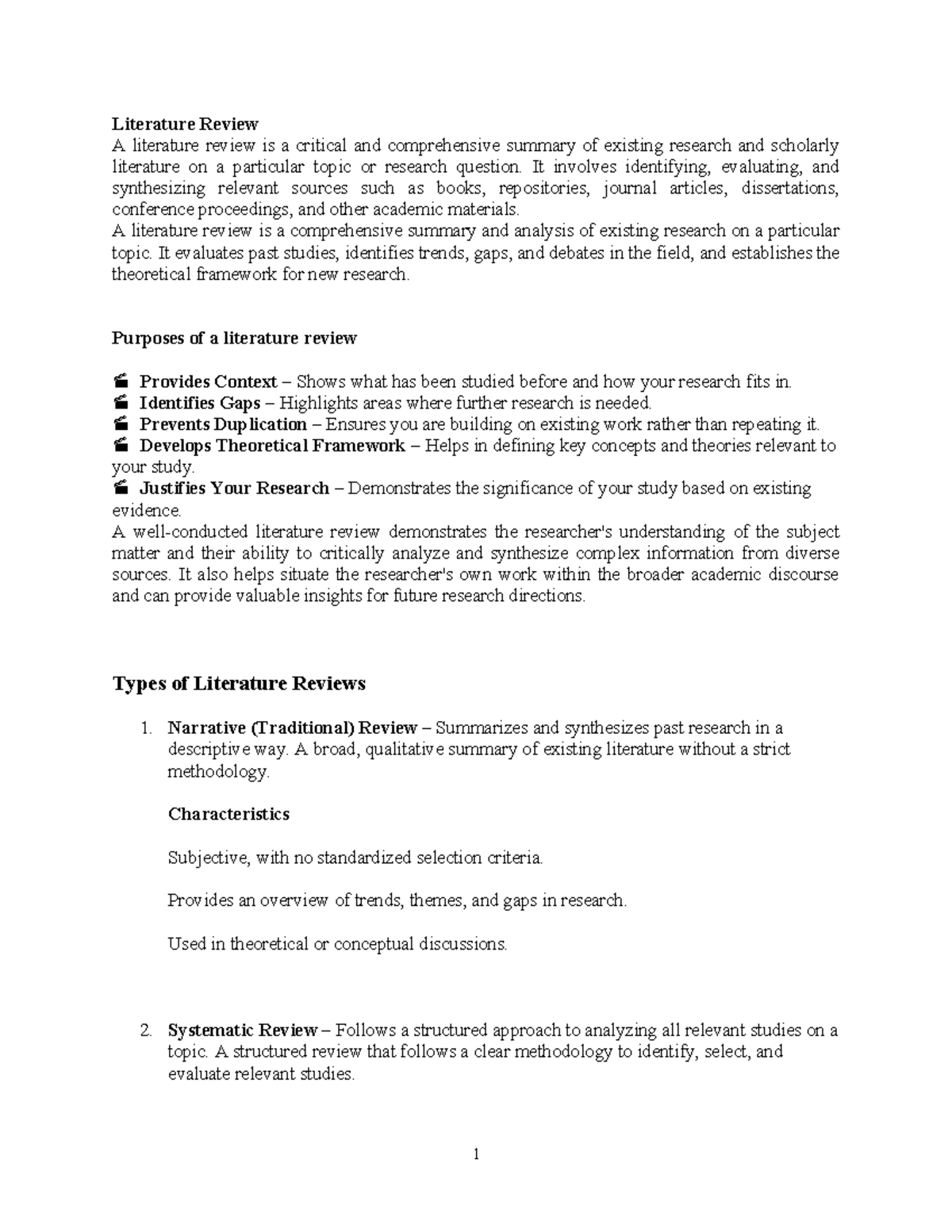 Literature Review: Comprehensive Analysis of Existing Research - Studocu