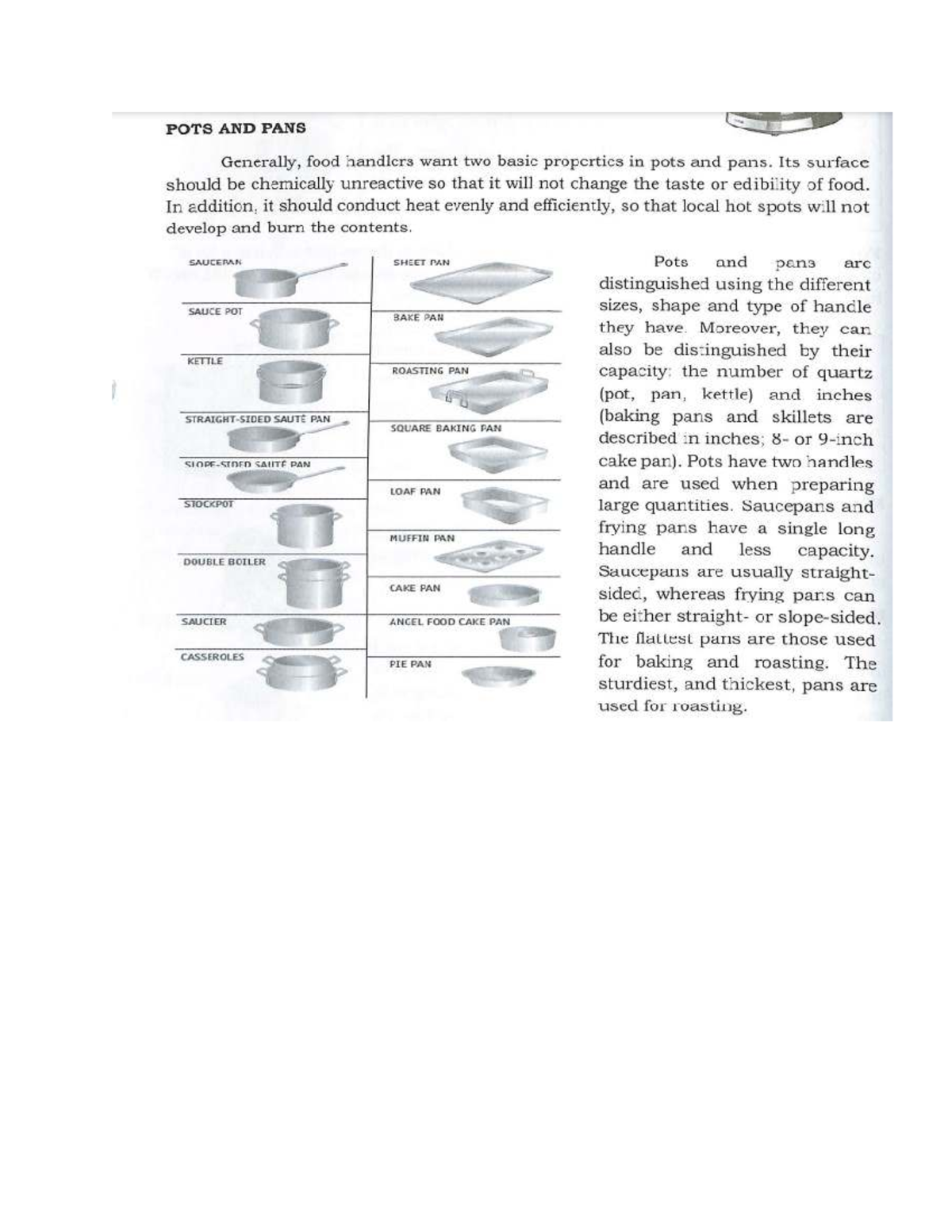 POTS AND PANS: Essential Guide for Food Handlers and Cooking ...