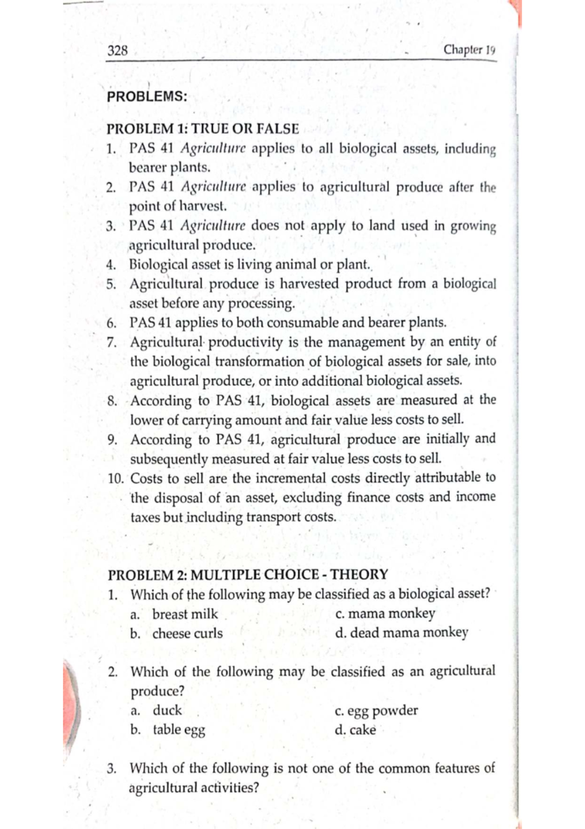 328 y R Chapter 19: PAS 41 Agriculture Problems and Solutions - Studocu
