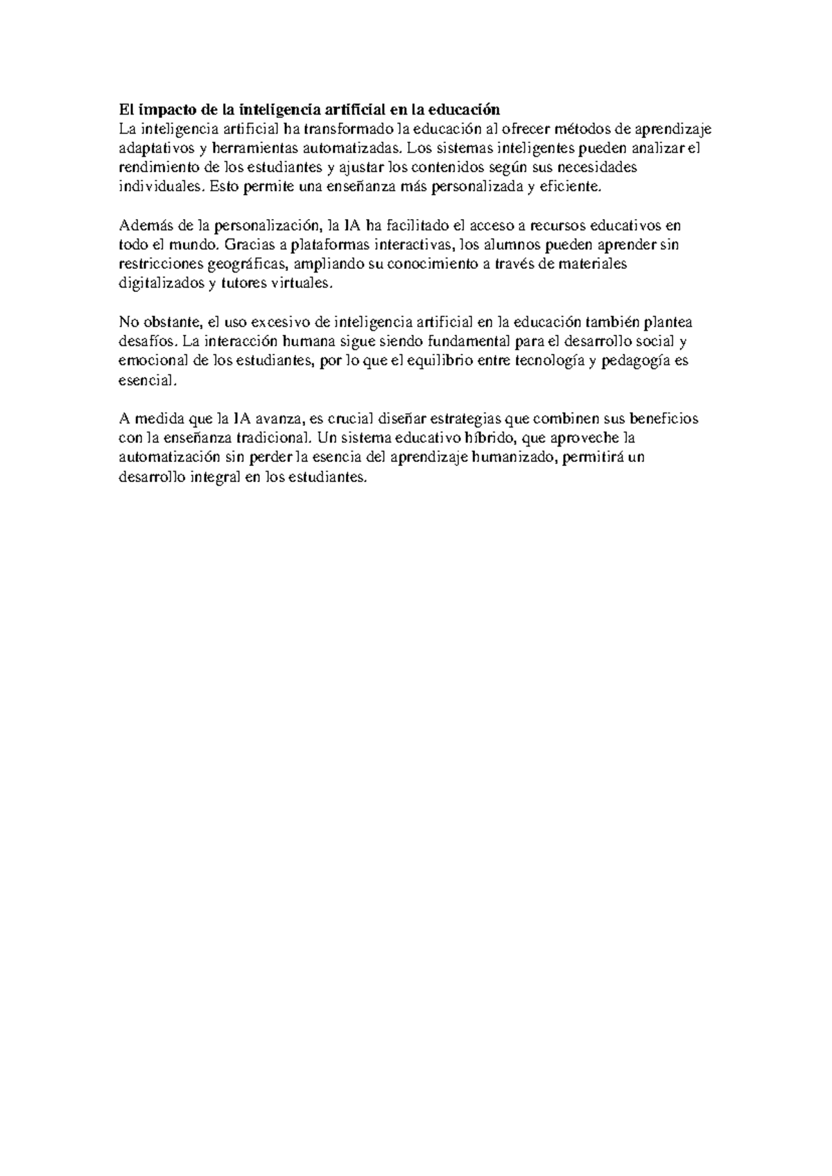 El impacto de la IA en la educación: Retos y oportunidades educativas ...