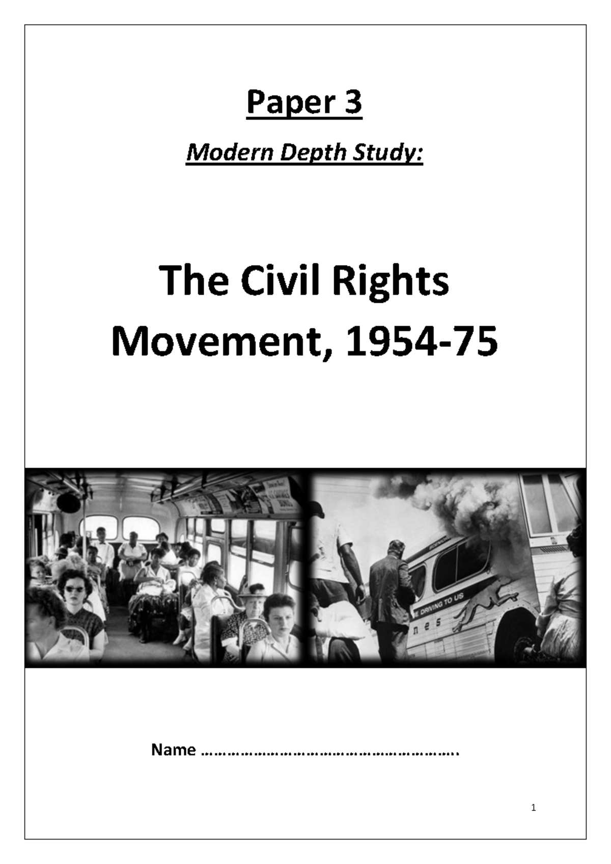 History Revision - Civil-Rights - Name