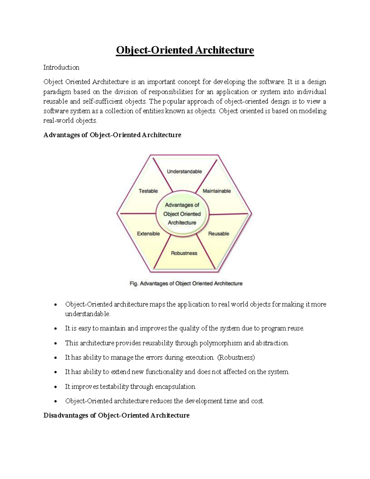 OBJ - Object Oriented Architecture Overview and Concepts - Studocu