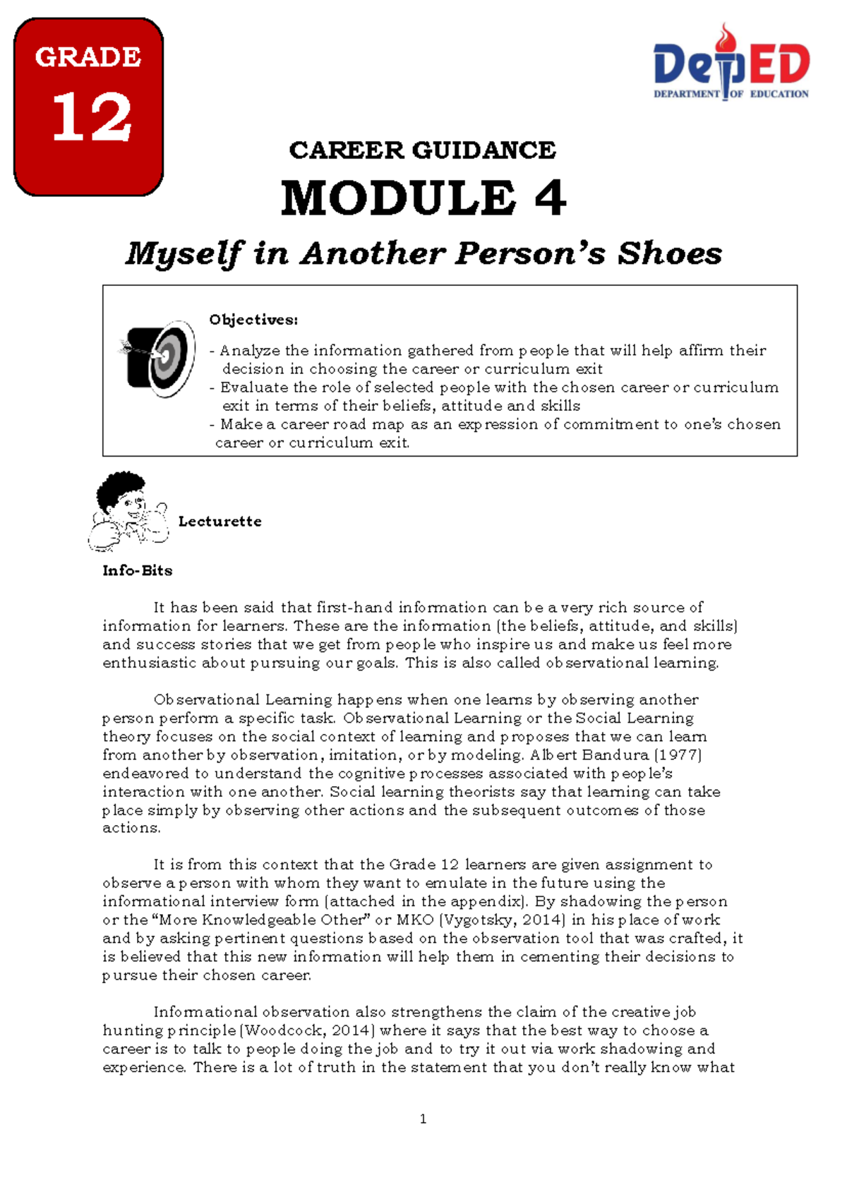 12 CGP Module 4: Career Guidance - Observational Learning Insights ...