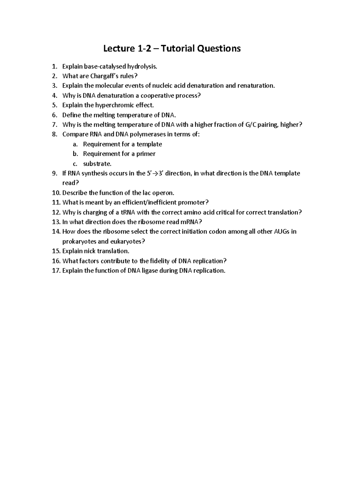 Lecture 1-2 - Practice questions for lect 1-2 - Lecture 1-2 – Tutorial ...