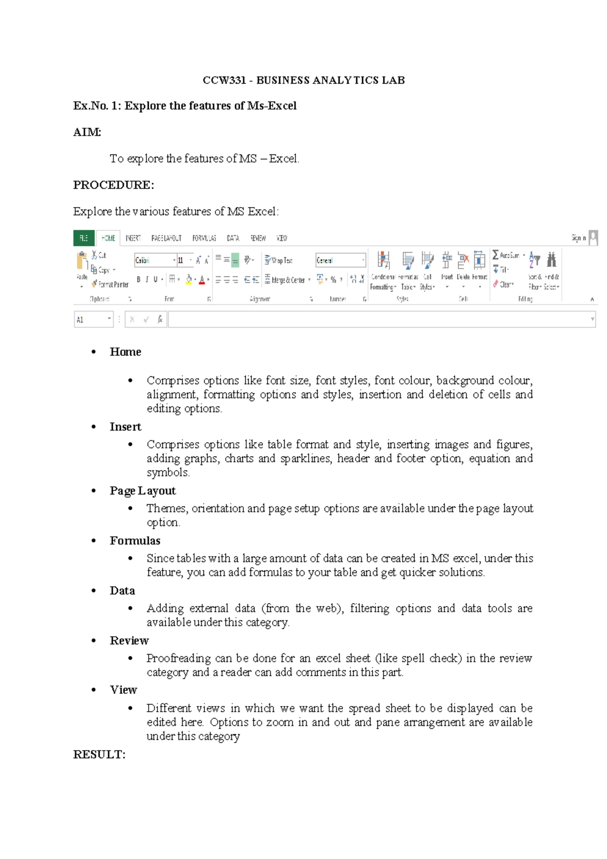 BA LAB Ex.No.2 (i) Procedure - CCW331 - BUSINESS ANALYTICS LAB Ex. 2 ...