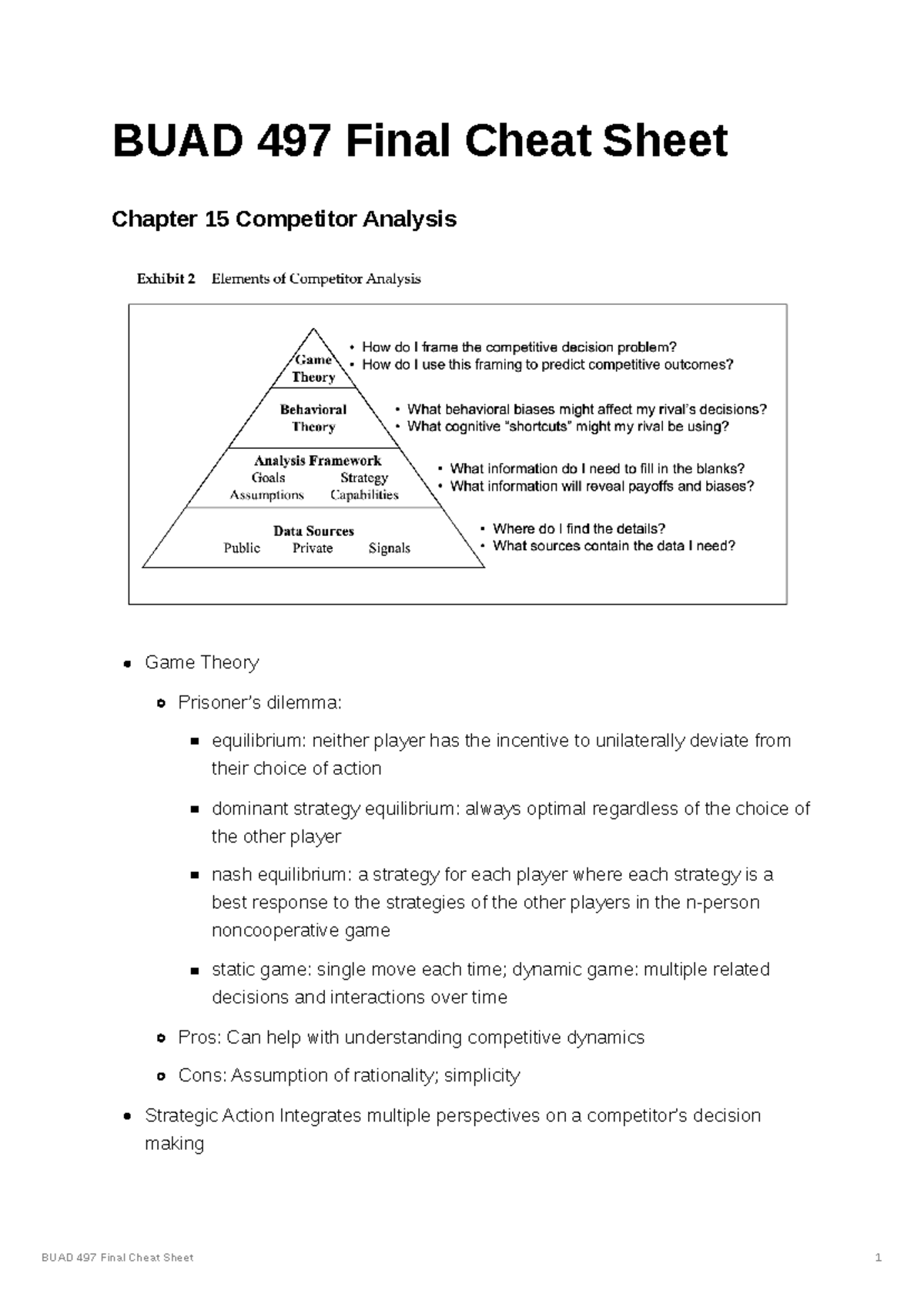 BUAD 497 Final Exam Cheat Sheet: Key Concepts and Case Studies - Studocu
