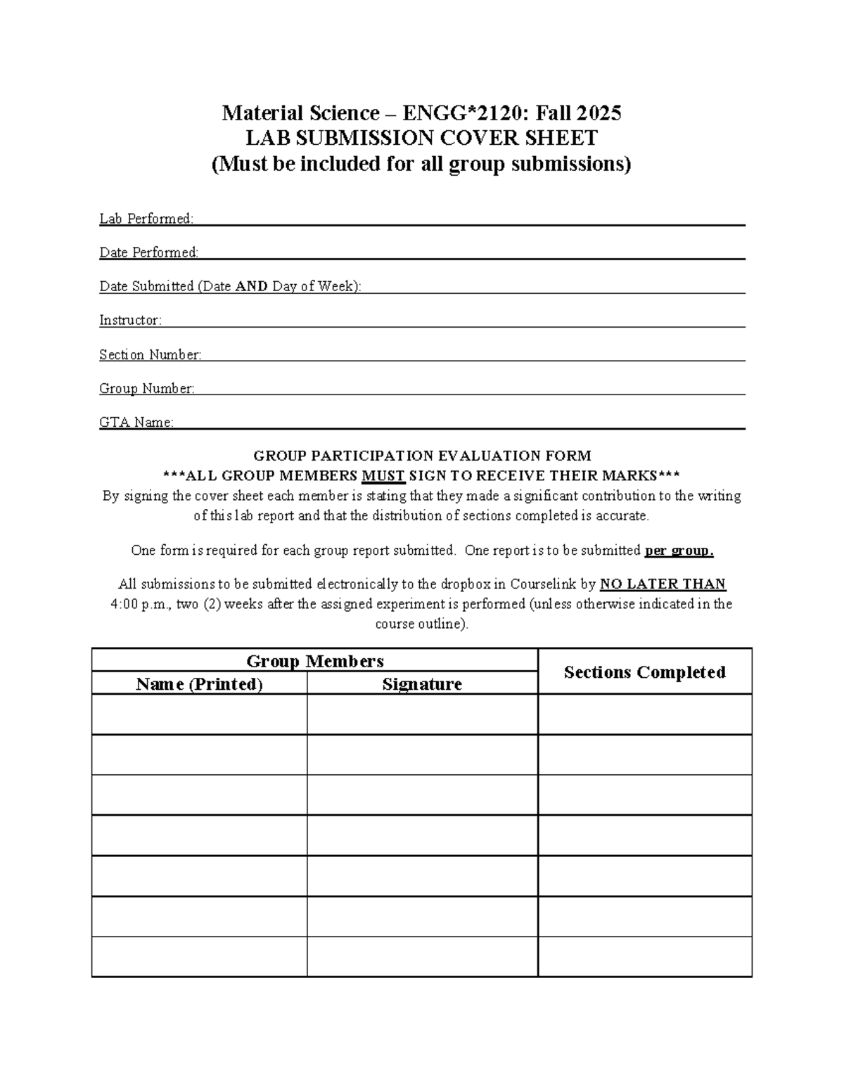 ENGG 2120 Fall 2025 Lab Submission Cover Sheet - Studocu