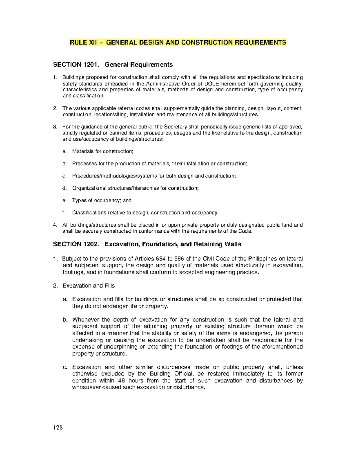 RULE XII - General Design & Construction Requirements Guide - Studocu