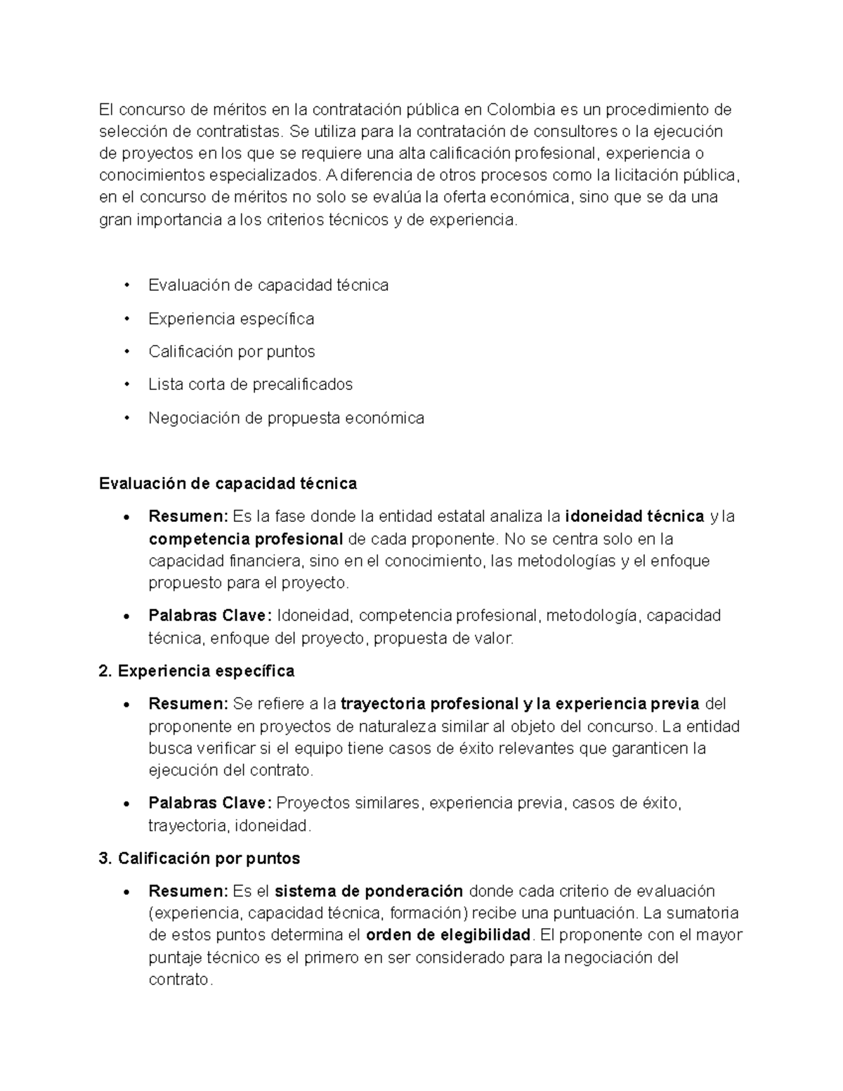 Concurso de Méritos en Contratación Pública en Colombia: Análisis y ...