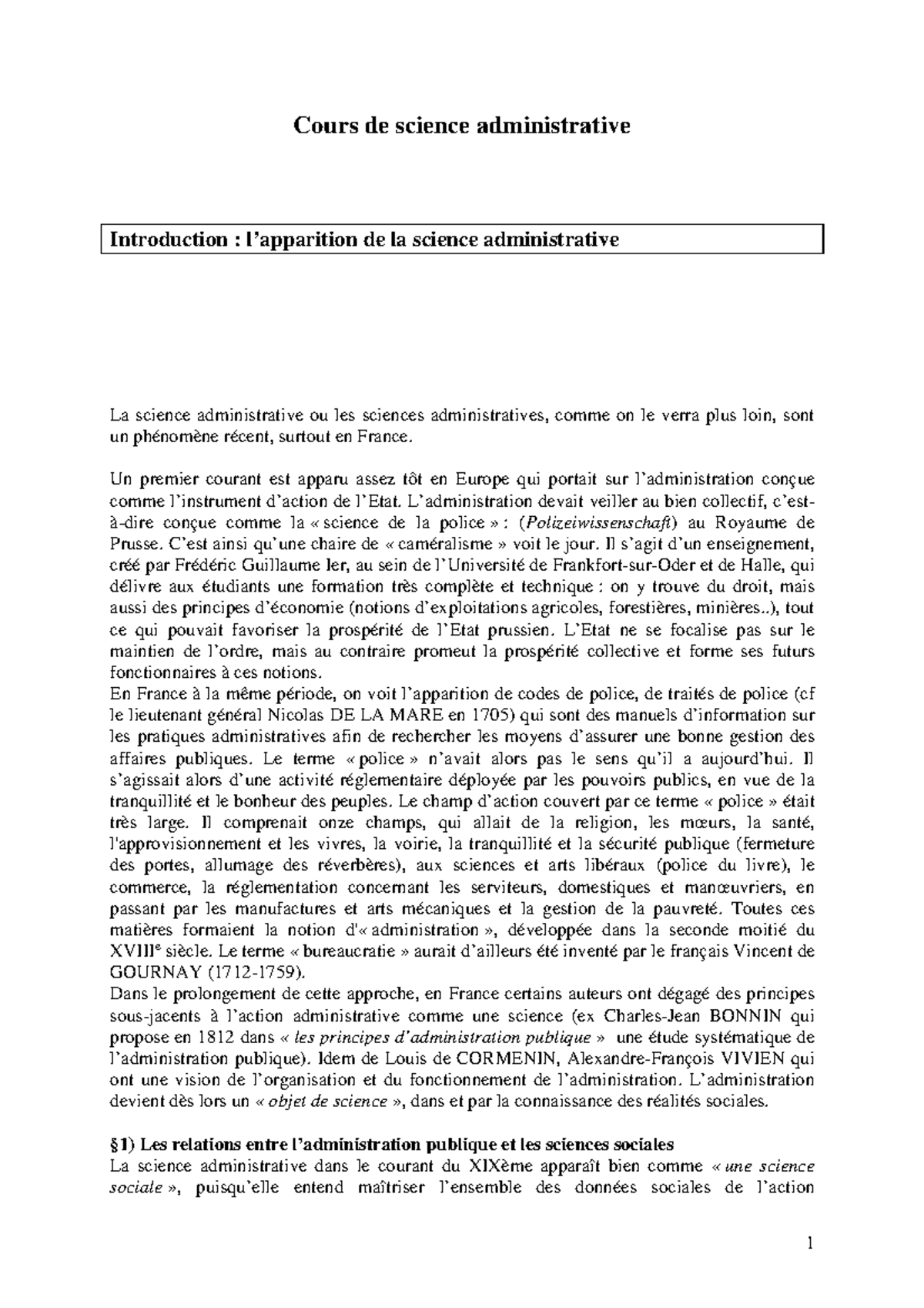 Cours de science administrative - Cours de science administrative ...
