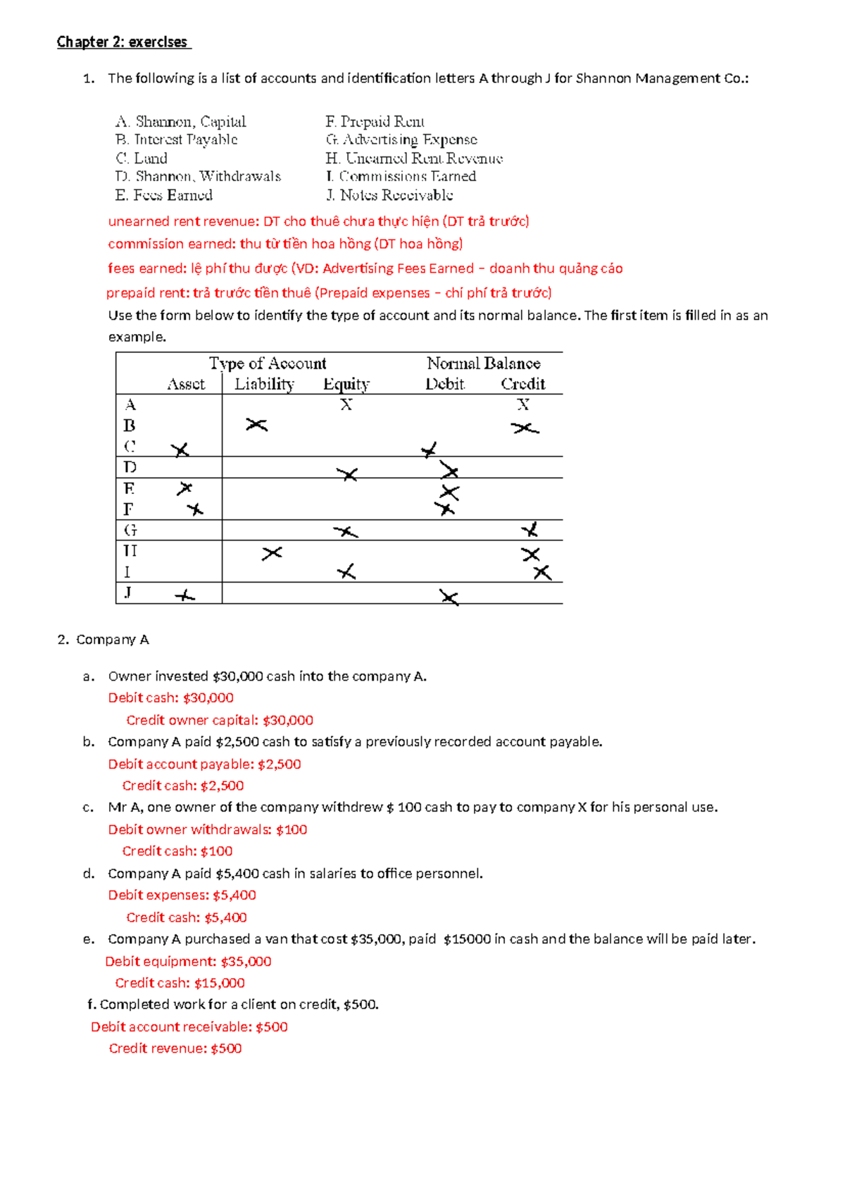 Chapter 2 Exercises: Accounting Transactions Analysis (19.130) - Studocu