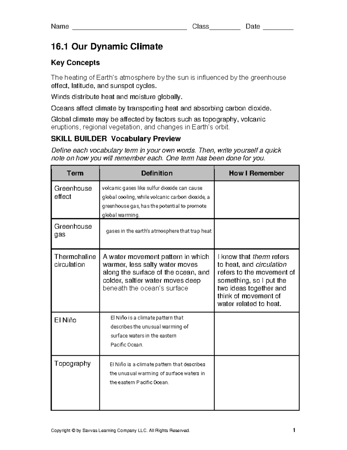 Kami Export - ENV21 16 01 Wkbk Lesson 16.1: Our Dynamic Climate - Studocu