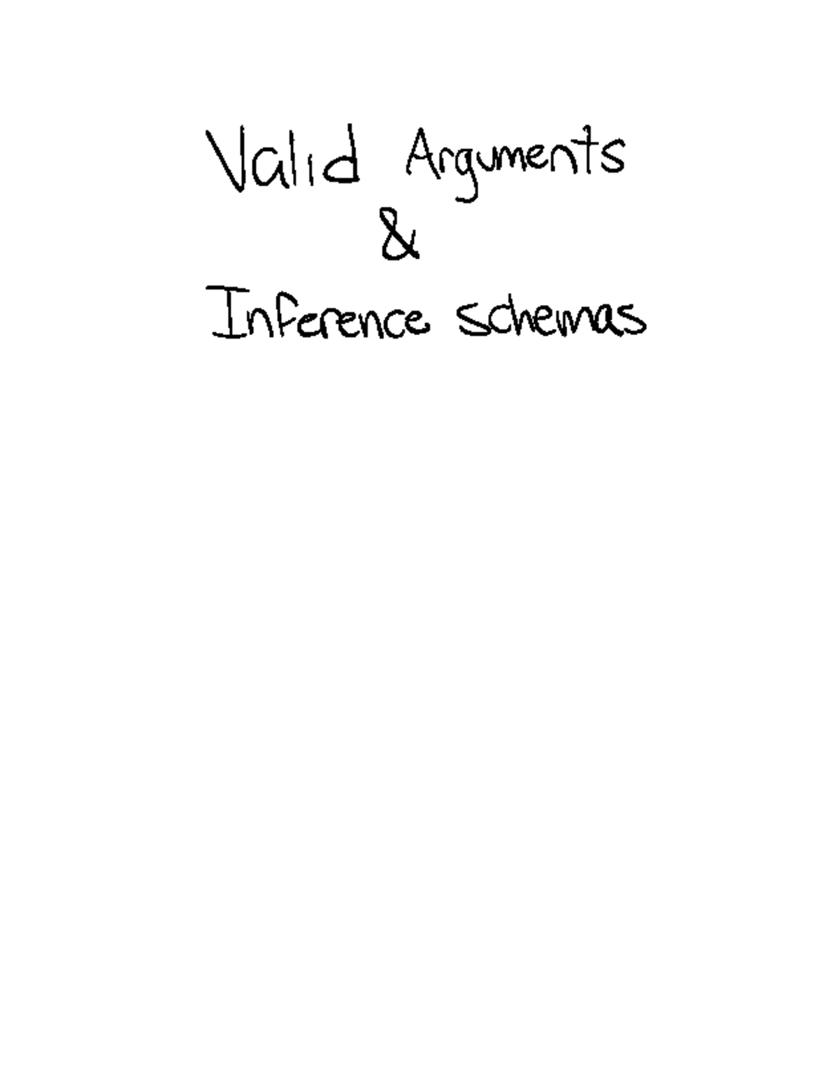 Valid Arguments: Inference Schemas and Logical Reasoning - Studocu