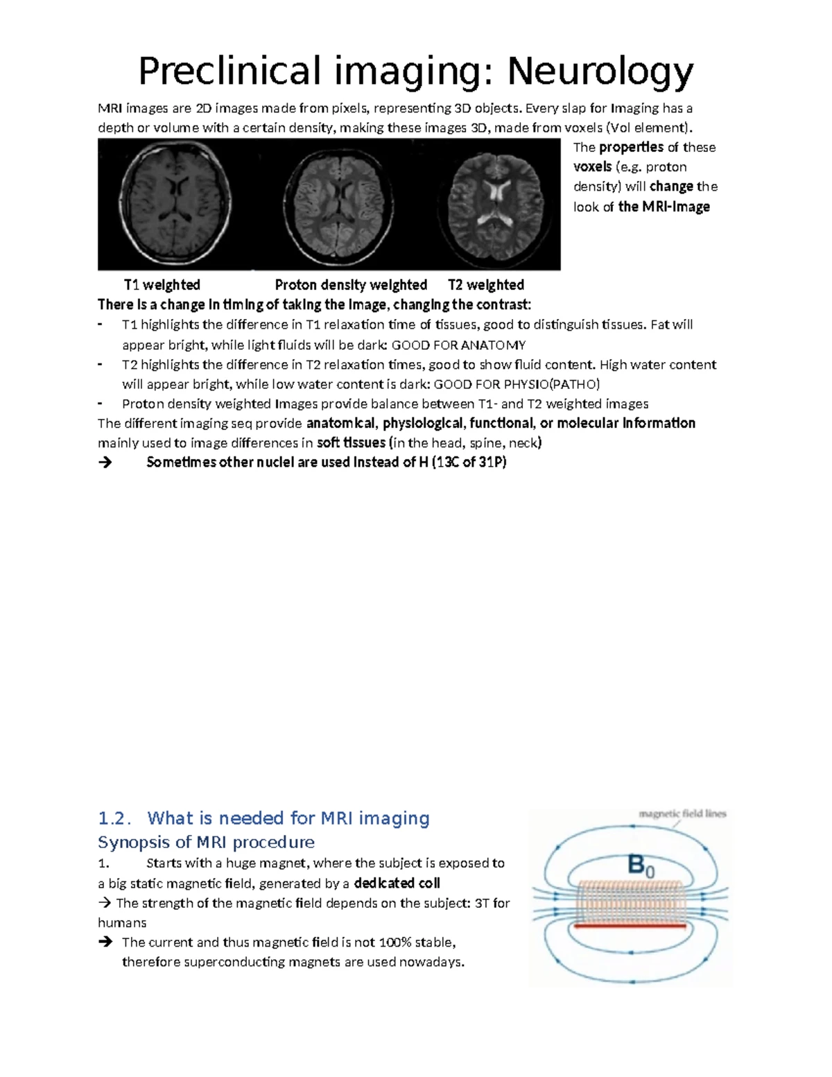 Preclinical and Clinical Imaging Review Questions for Course IM101 ...