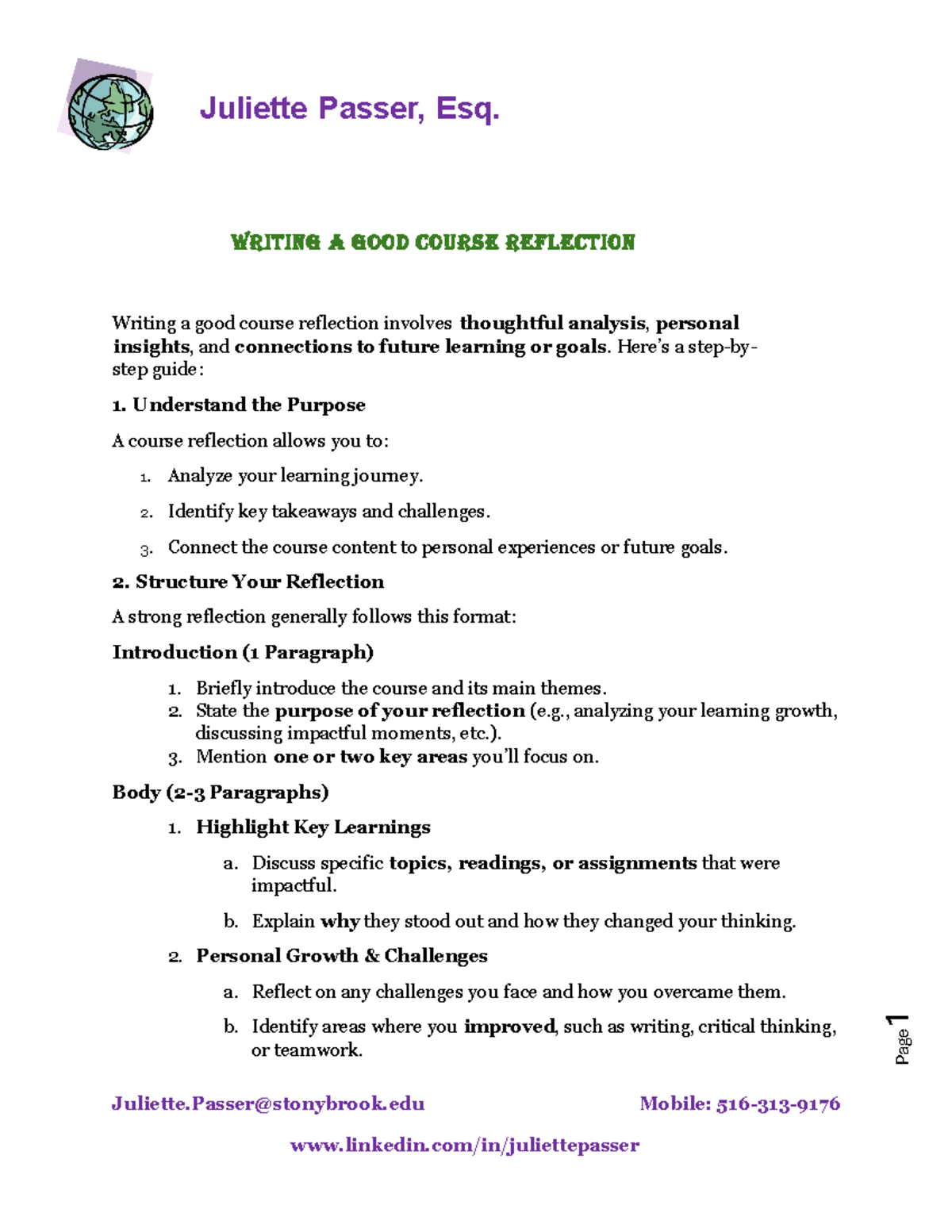 WR 101: Guidelines for Writing a Good Course Reflection - Studocu