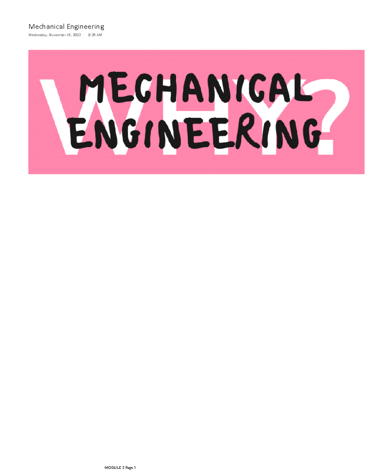 ME 101: Introduction to Mechanical Engineering - Module 2 Notes - Studocu