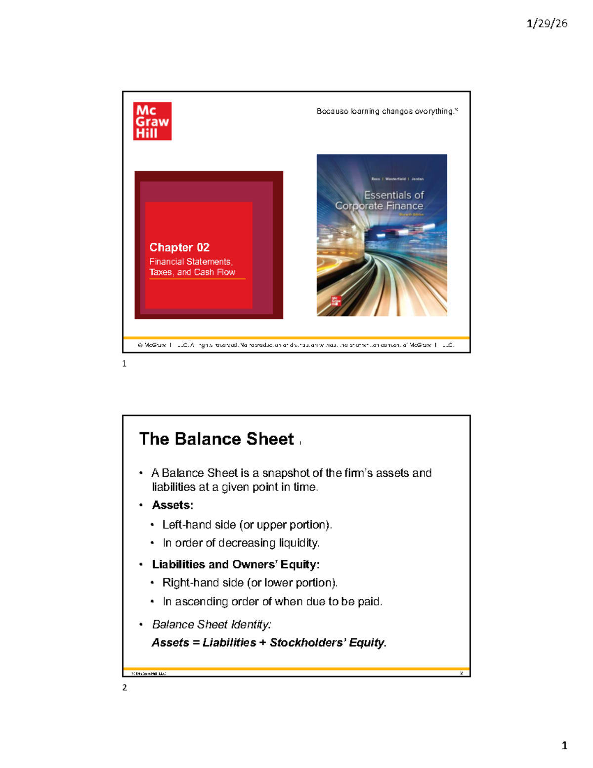 Chapter 02: Financial Statements, Taxes, and Cash Flow - Studocu