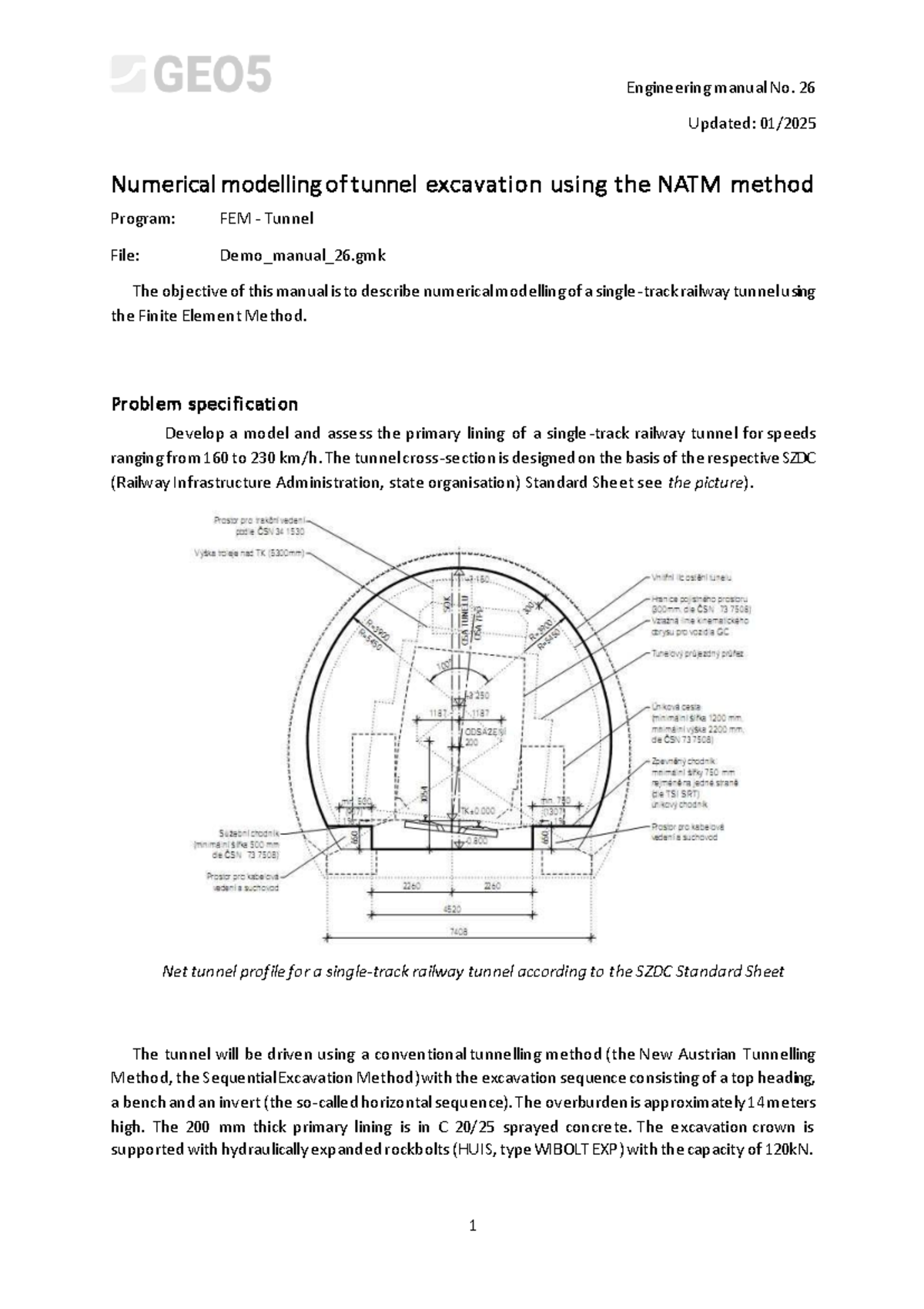 Engineering Manual No. 26: Numerical Modelling of Tunnel Excavation ...