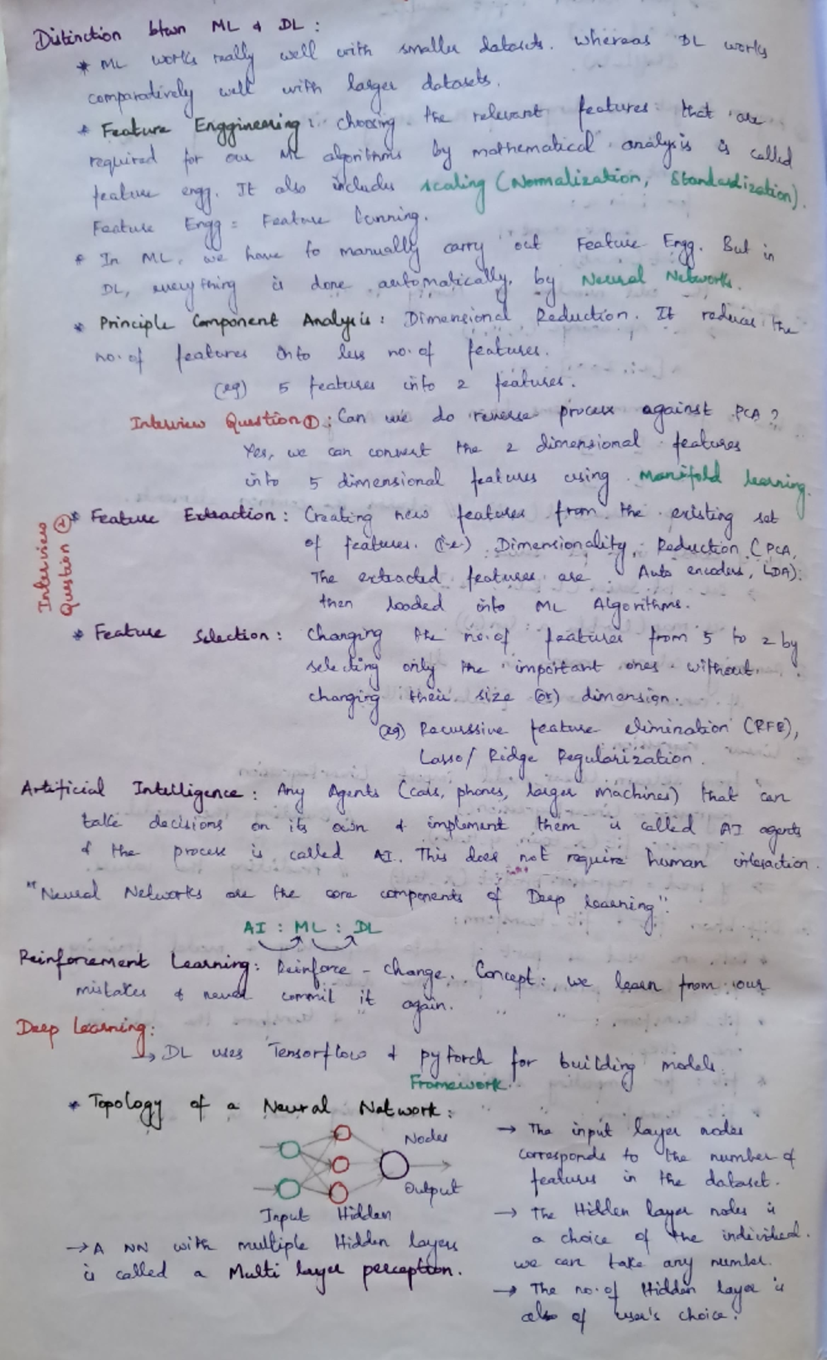 DL 101: Deep Learning Handwritten Notes & Key Concepts - Studocu