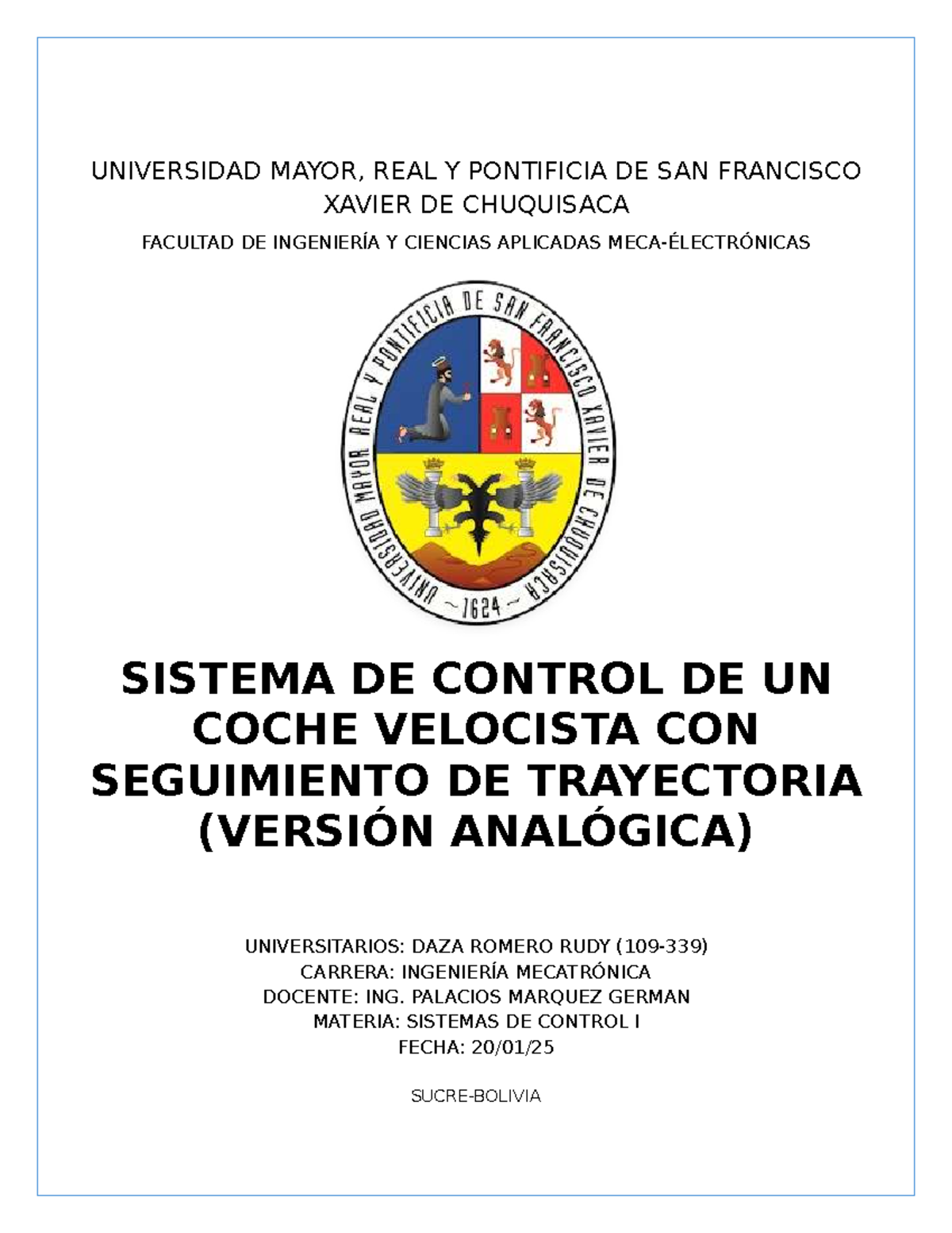 Sistema de Control Análogo para Coche Velocista Seguidor de Línea - MEC-ÉL. - Document Preview