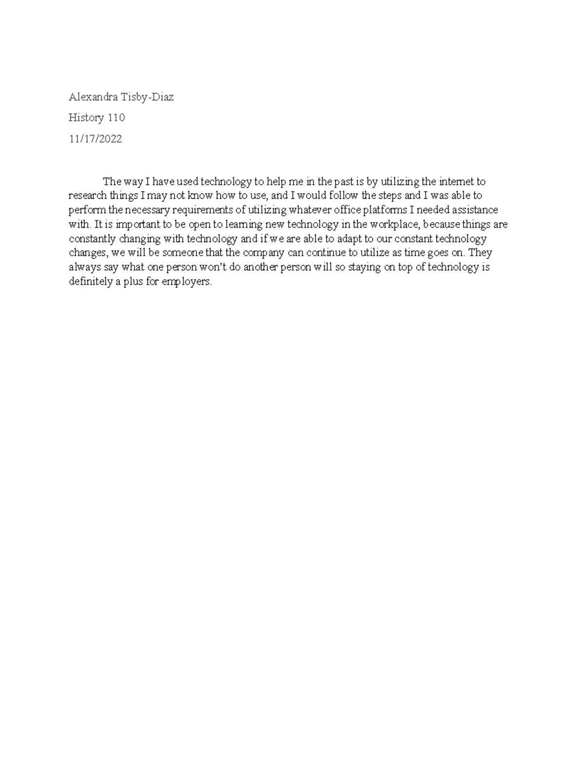 HIS 110 Week 7 Reflection: Embracing Technology in Learning - Studocu
