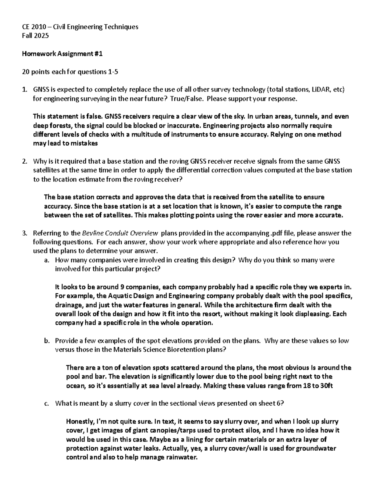 CE 2010 Civil Engineering Techniques Fall 2025 Homework Assignment 1 ...