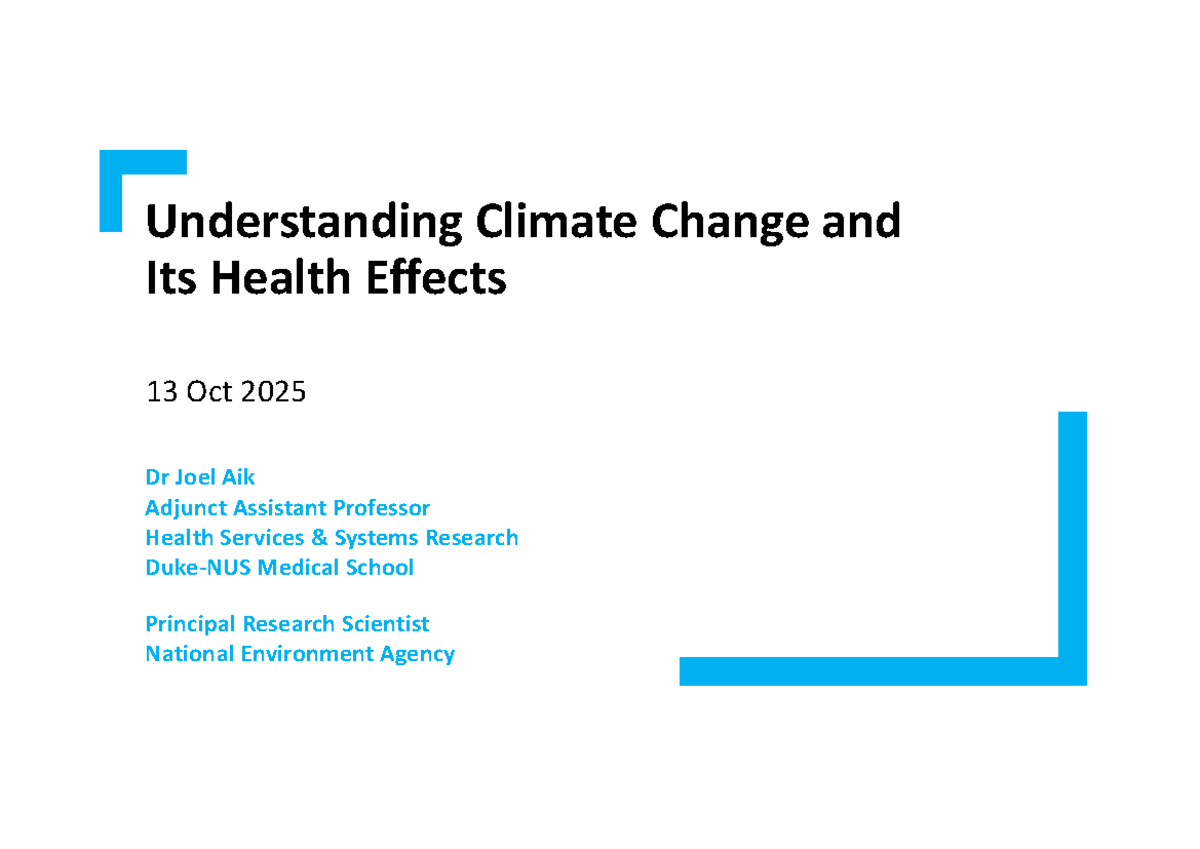 ENV2103 - Understanding Climate Change & Health Effects (2025) - Studocu