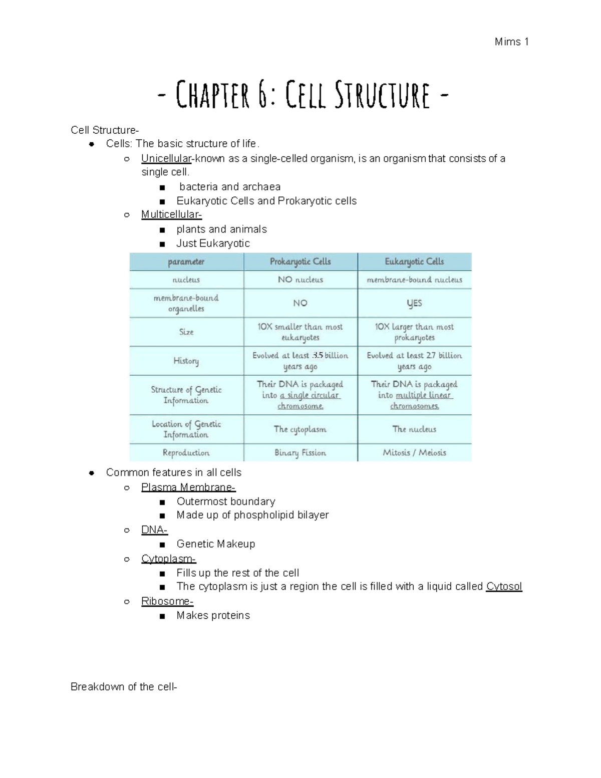 BIOL 101 Exam 2 Comprehensive Study Guide on Cell Structure and ...