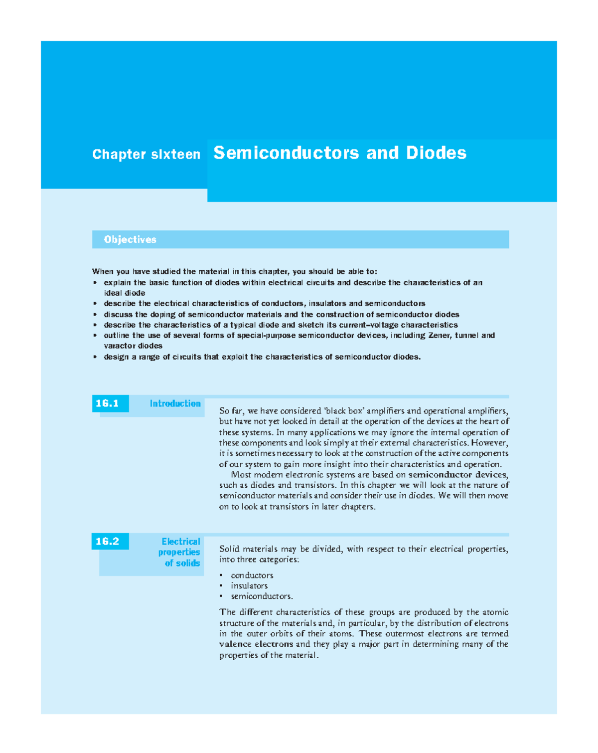 Electronics A System Approach: Chapter 16 - Semiconductors & Diodes ...