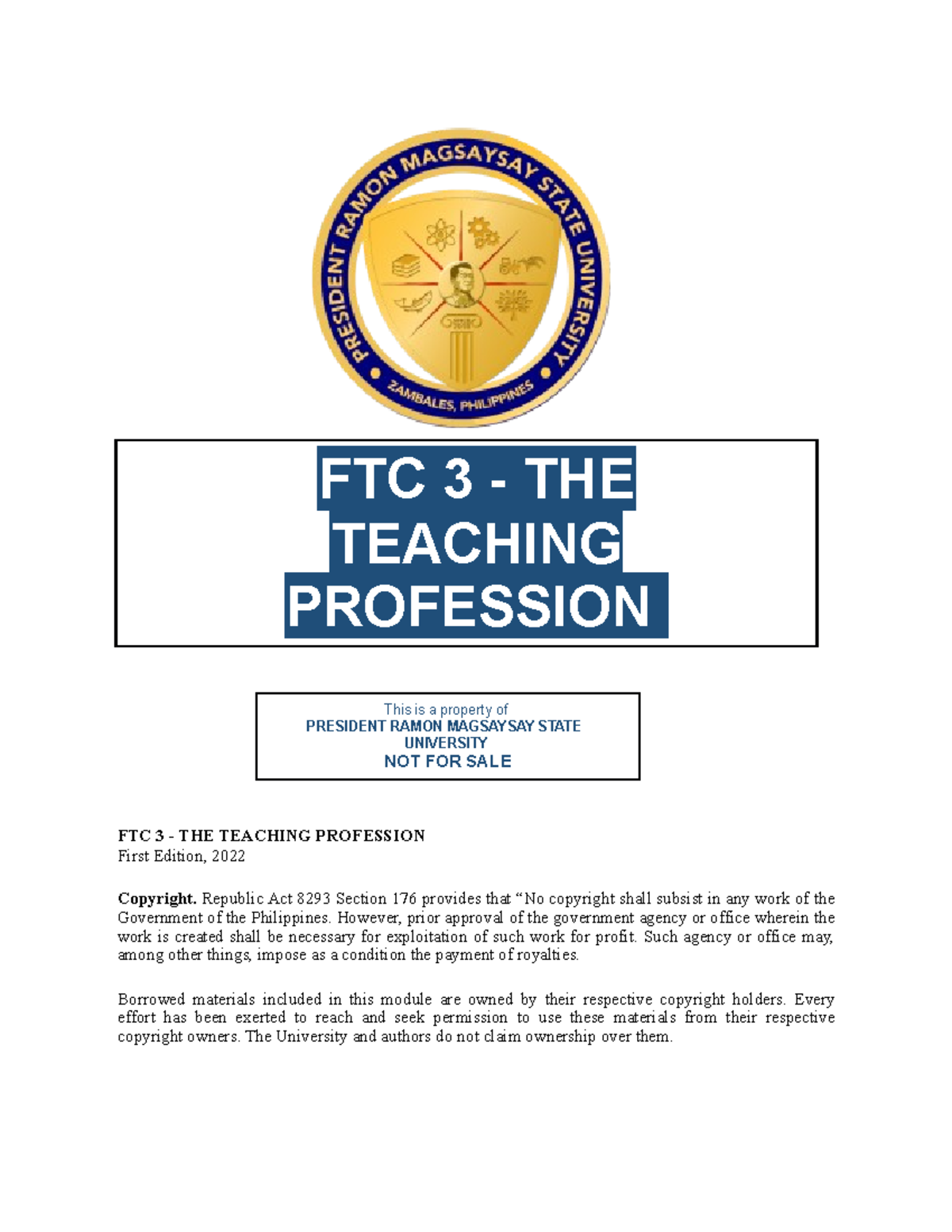 FTC 3 - Understanding the Teaching Profession: Challenges & Insights - Document Preview