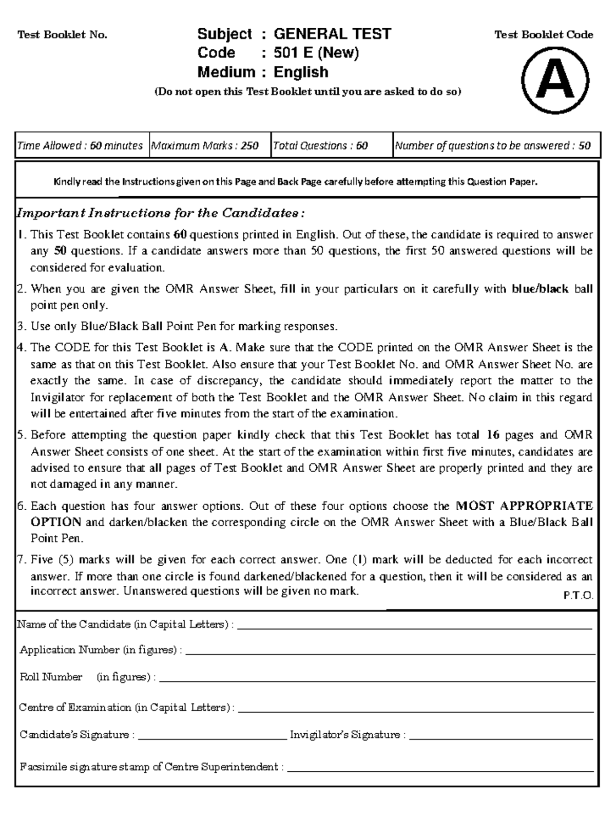 CUET (UG) 2024: General Test Question Paper Set A - Studocu