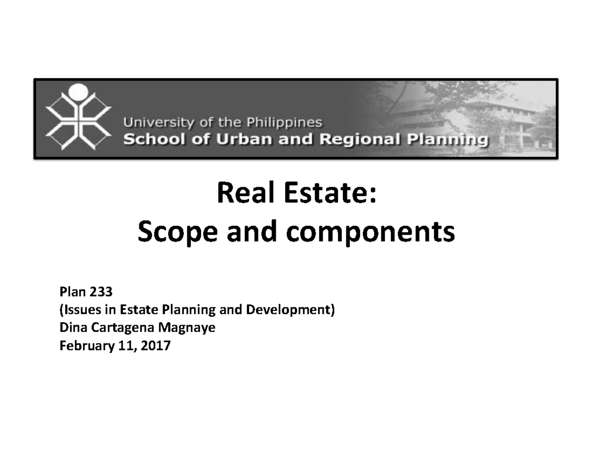 2 Real Estate Scope and Components copy - Real%Estate:%% Scope%and ...