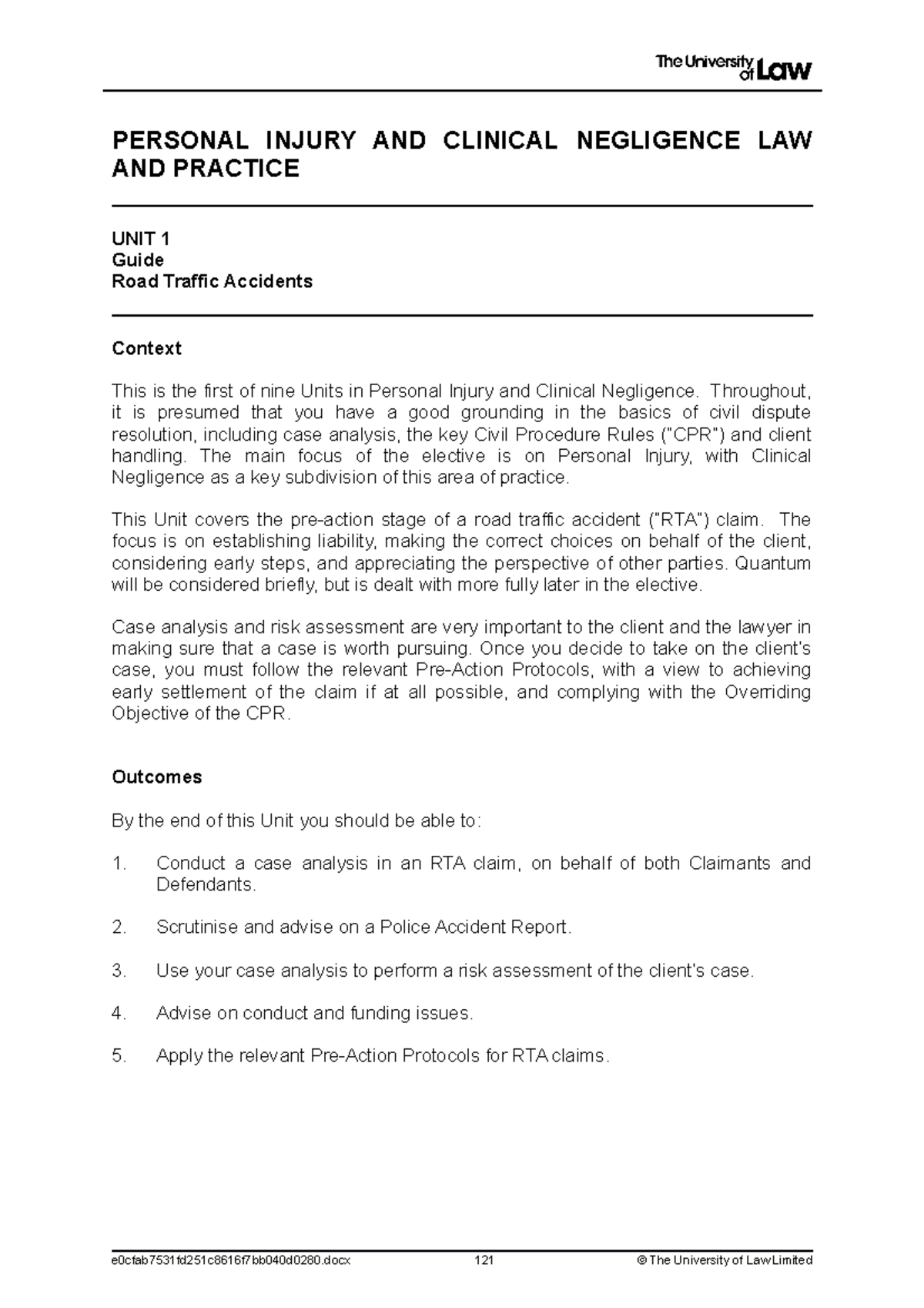 2223 picn ws01 ce01 guide - PERSONAL INJURY AND CLINICAL NEGLIGENCE LAW ...