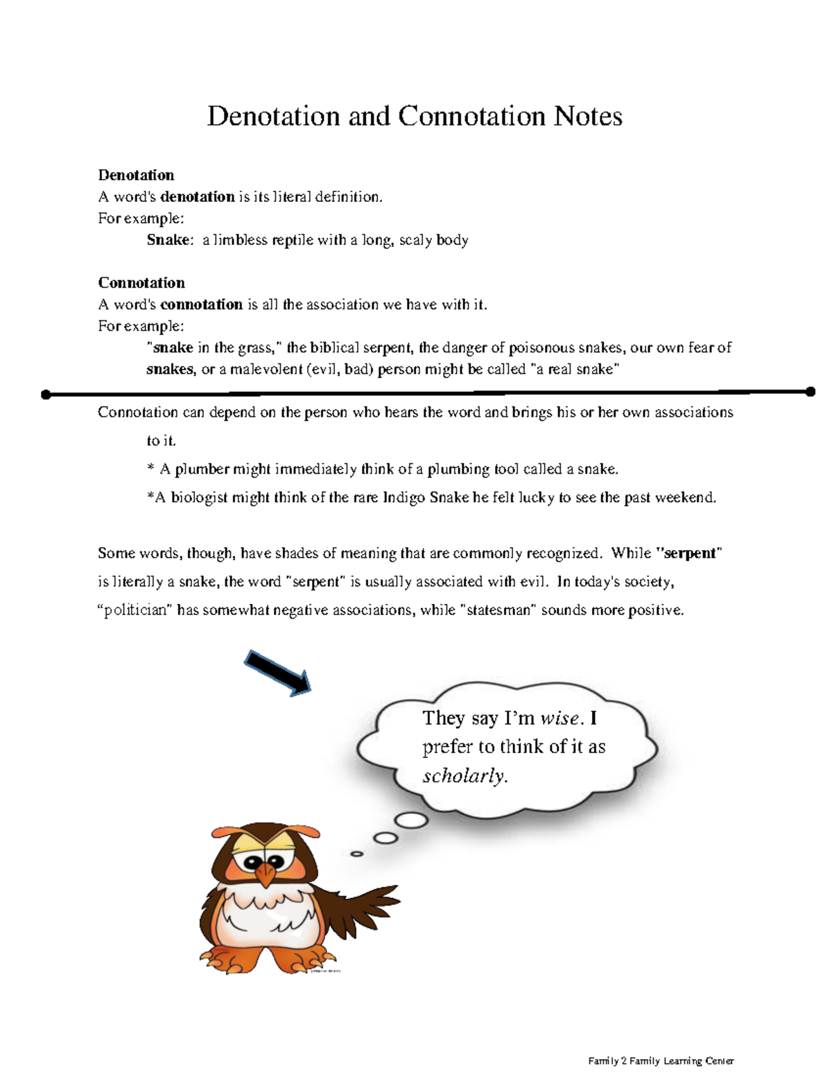 Denotation and Connotation Notes: Understanding Word Meanings - Studocu