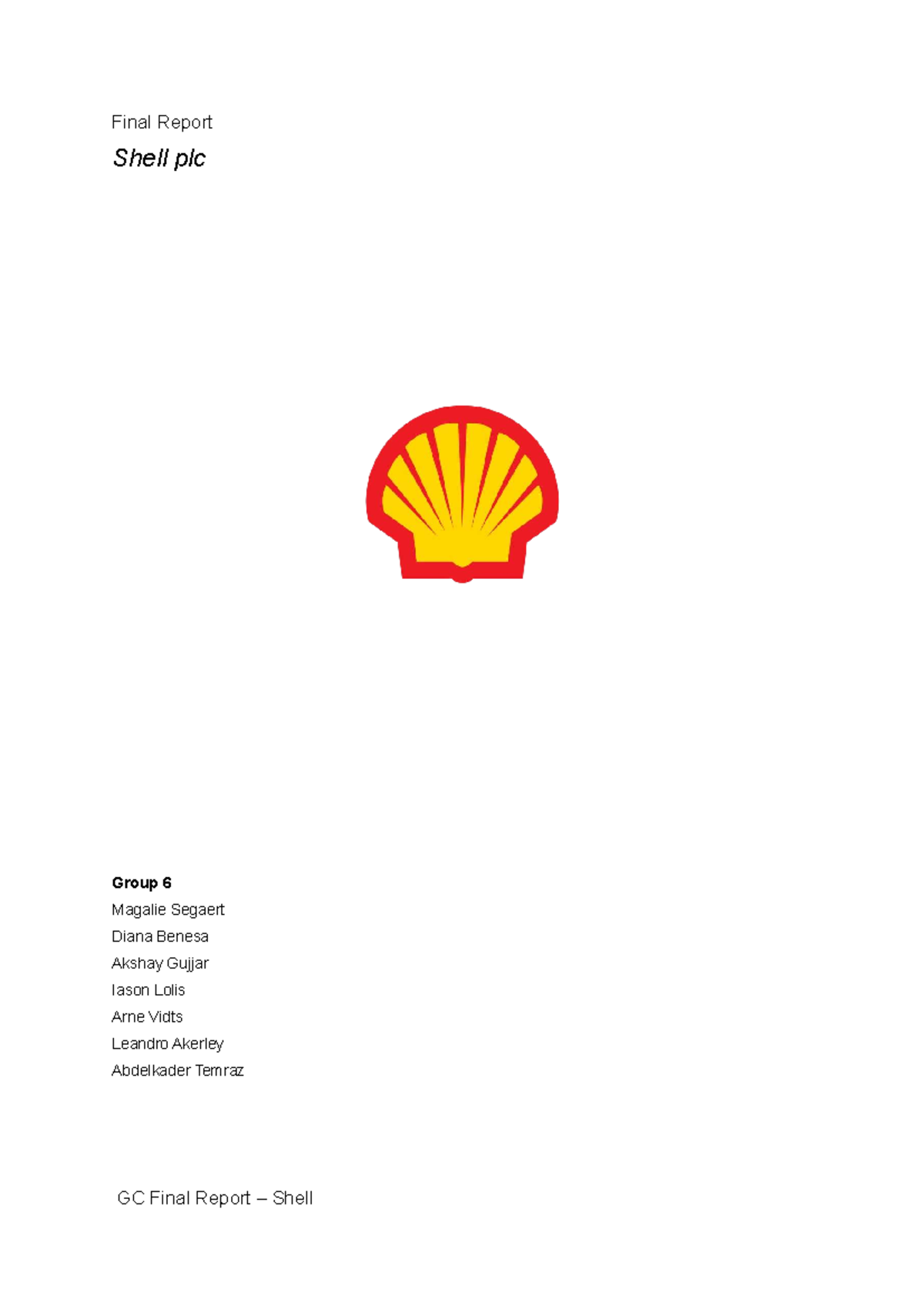 GC Final Report on Shell plc: Analyzing Global Challenges and ...