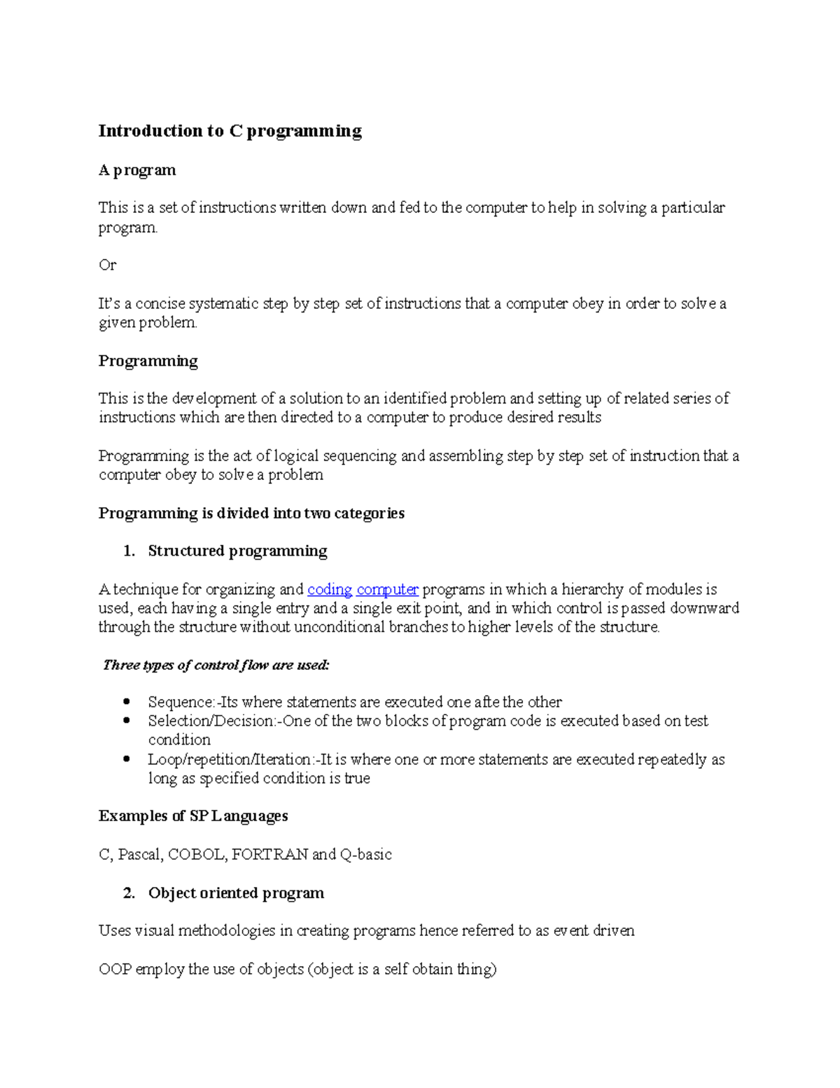 C Programming: An Introduction to Structured and Object-Oriented ...