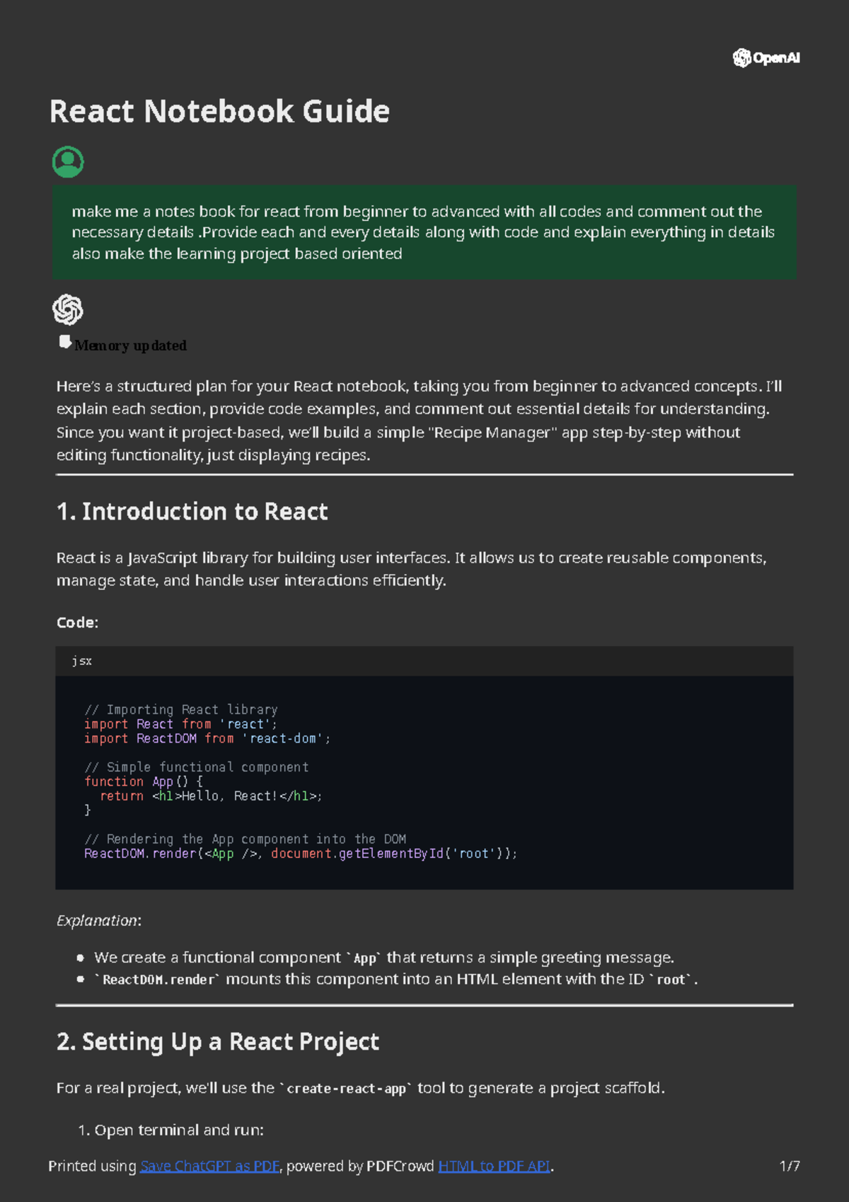 React Notebook Guide - React Notebook Guide Memory updated Here’s a ...