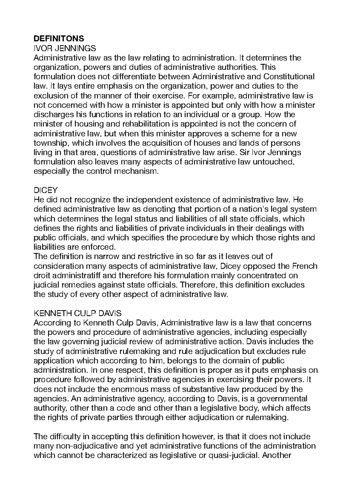 U1 Admin LAW 2 - Key Concepts & Definitions Notes - Studocu