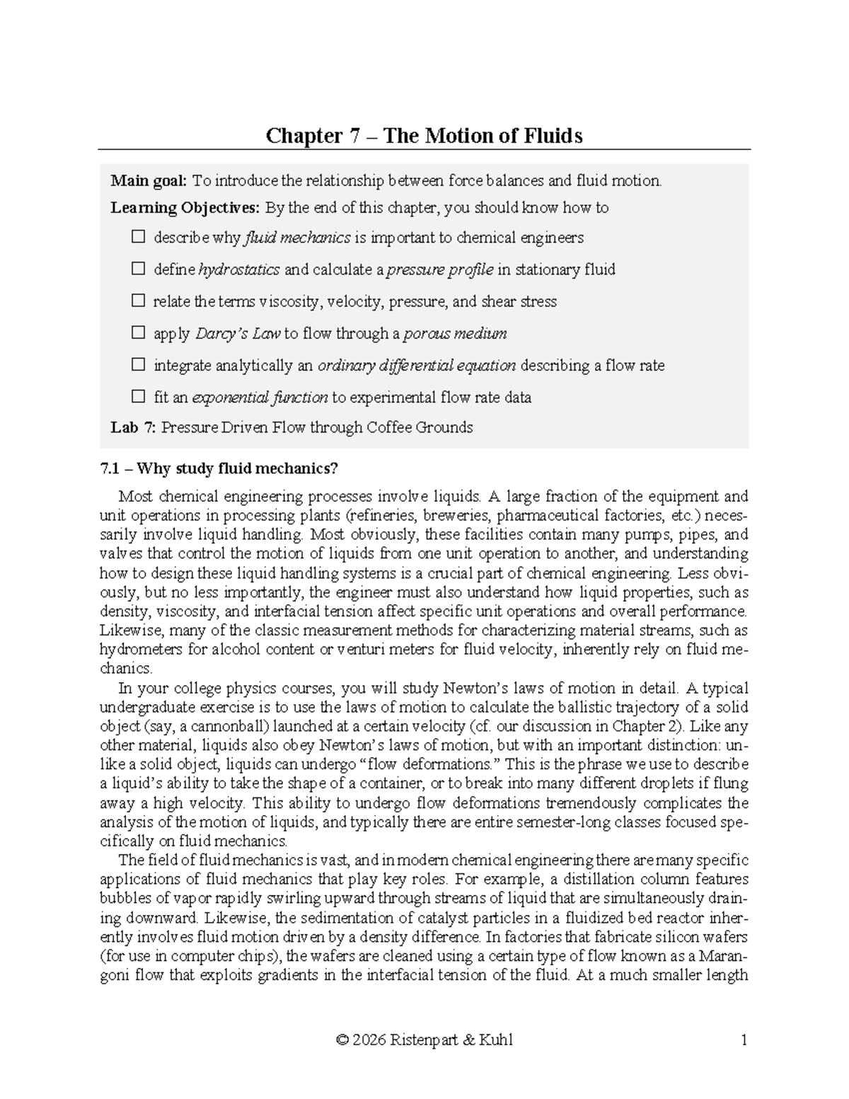 Chapter 7 – The Motion of Fluids - Studocu