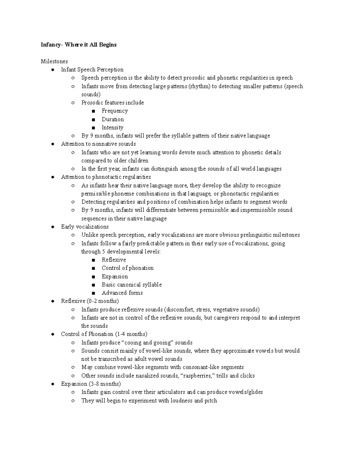 Infancy Development Milestones: Speech Perception & Language Growth ...