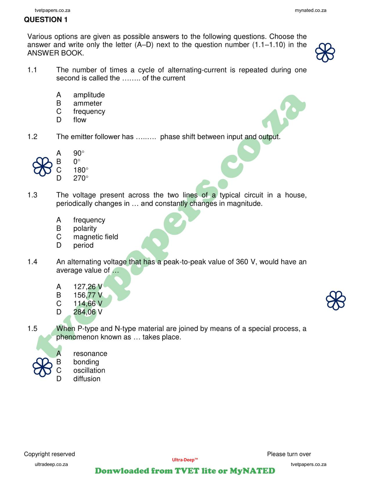 Past Questions Paper for IE - Electrical Theory and Applications - Studocu