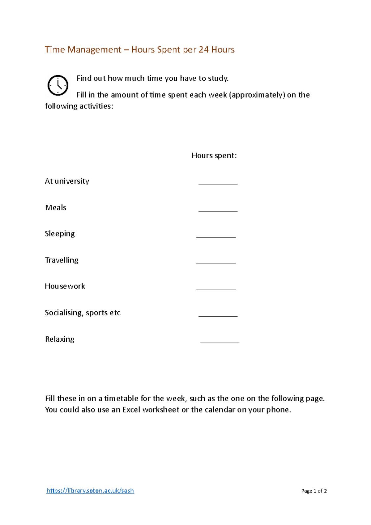 Time Management for Assignments and Coursework: Weekly Planner - Studocu