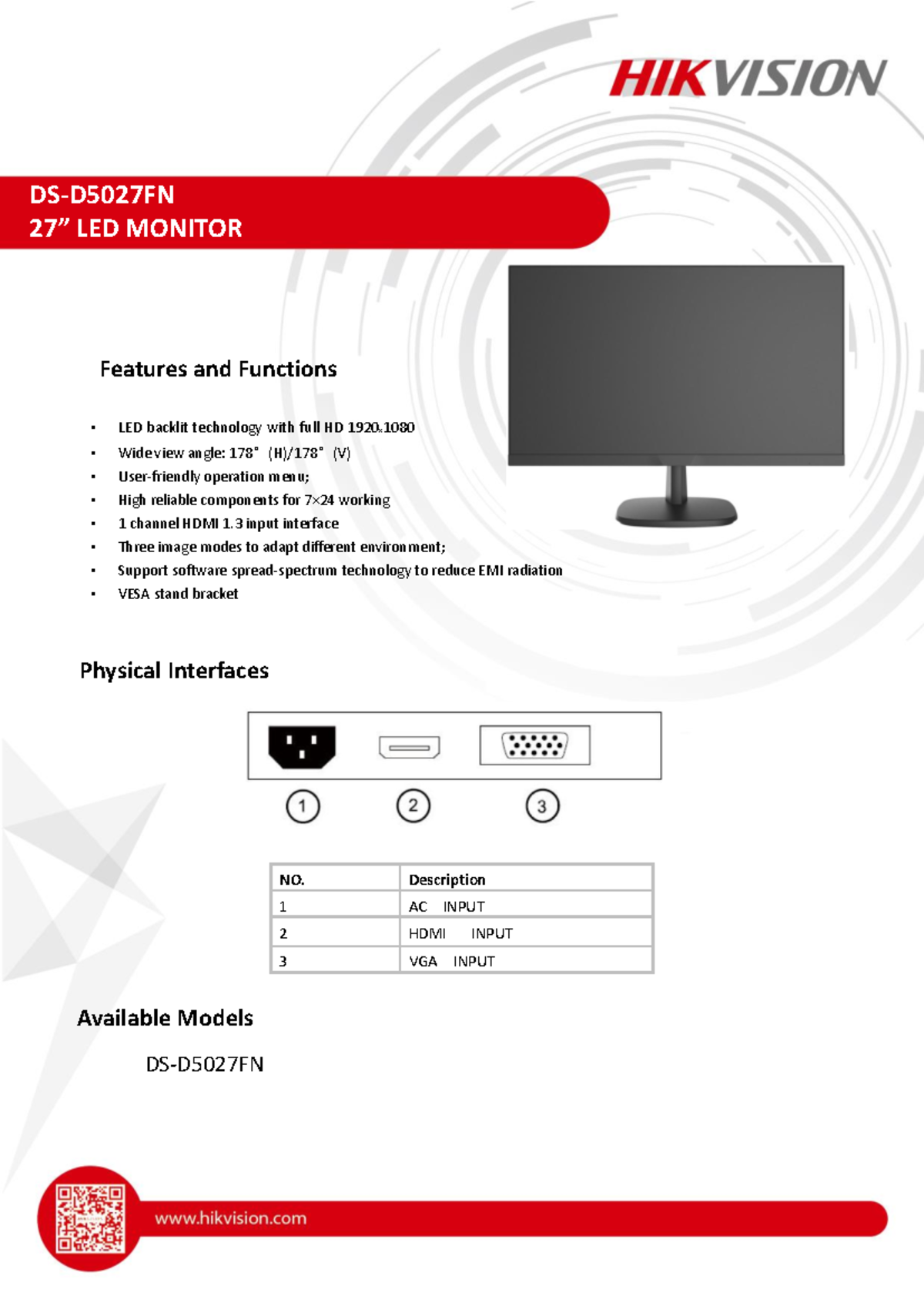 FT Monitor LED Full HD 27