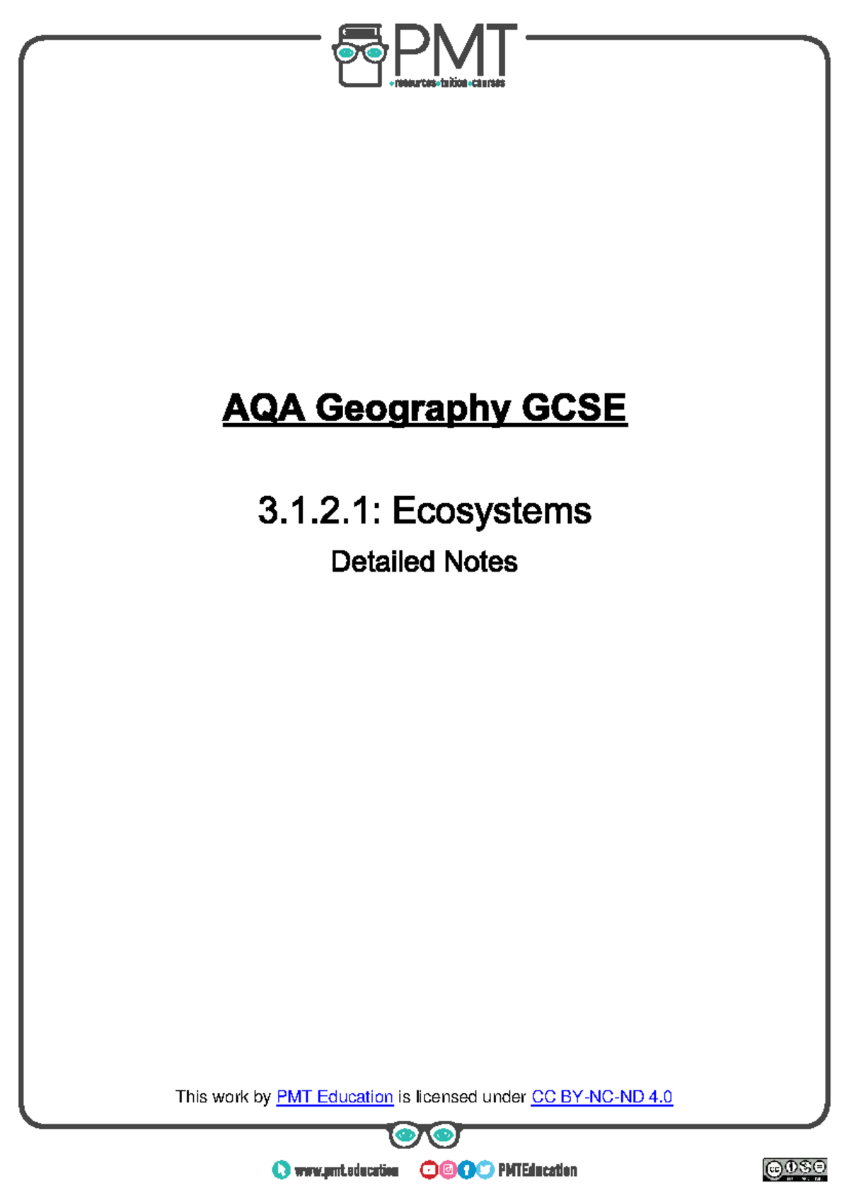 AQA Geography GCSE 3.1.2.1: Detailed Notes on Ecosystems - Studocu